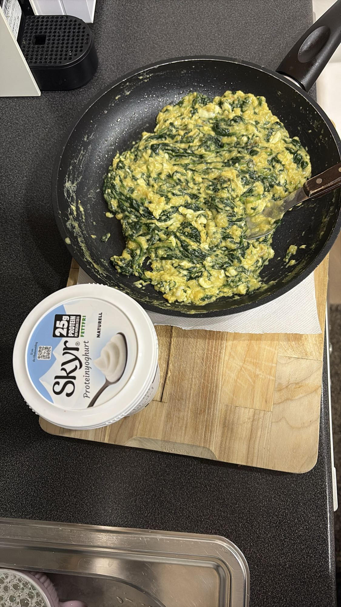 Eggerøre med spinat