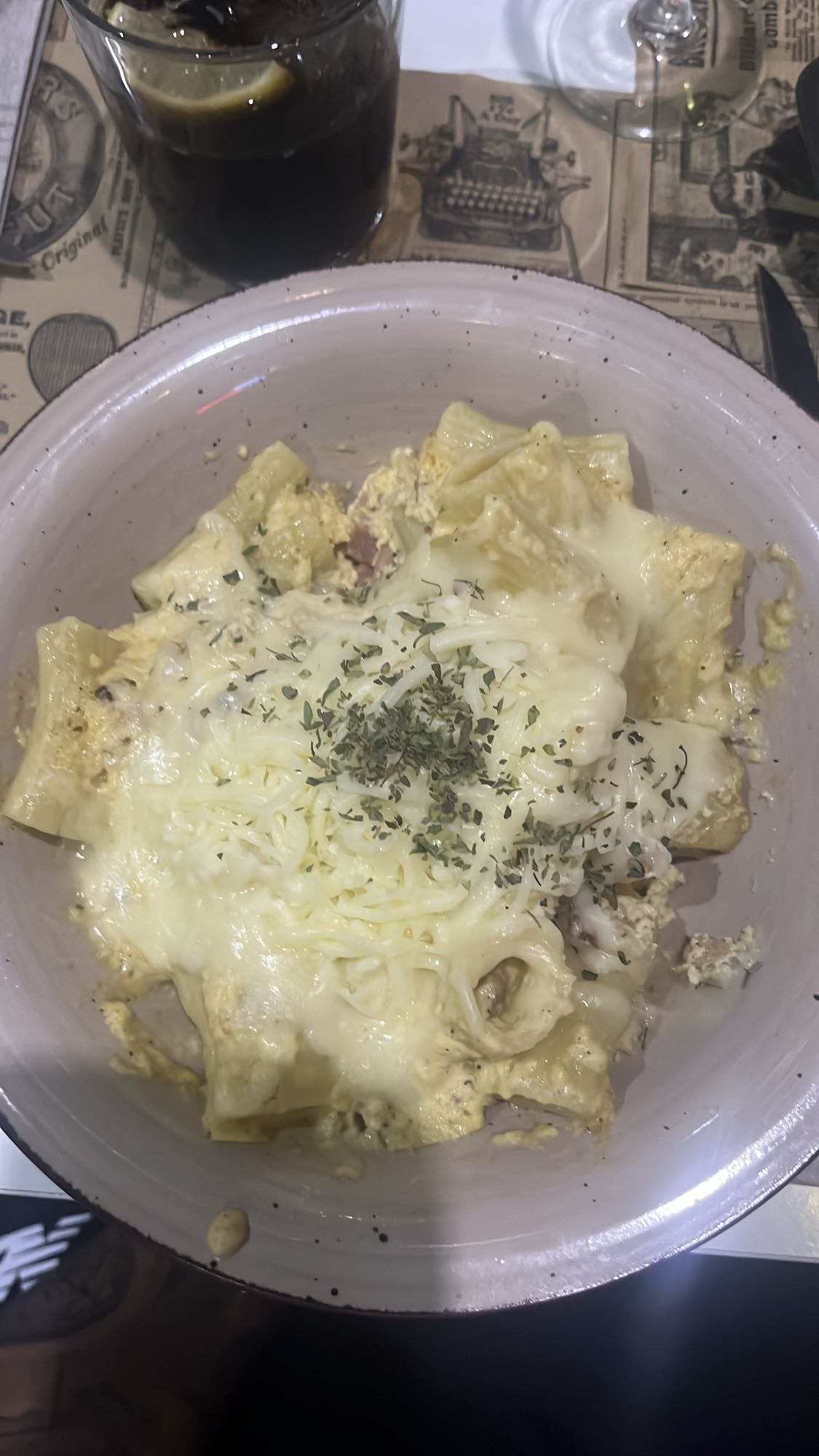 pasta gratinada con huevo