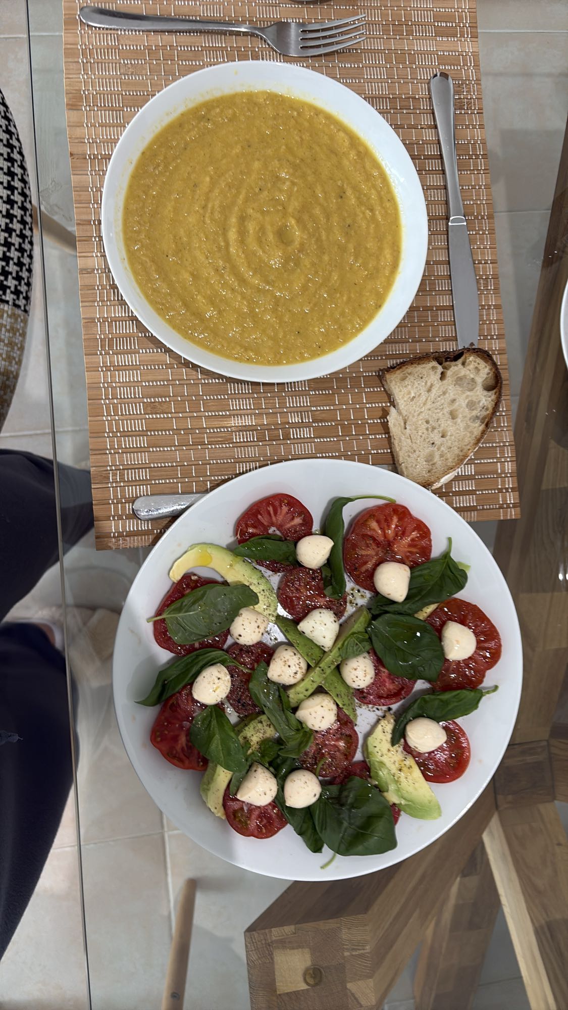 Soup and Caprese Salad