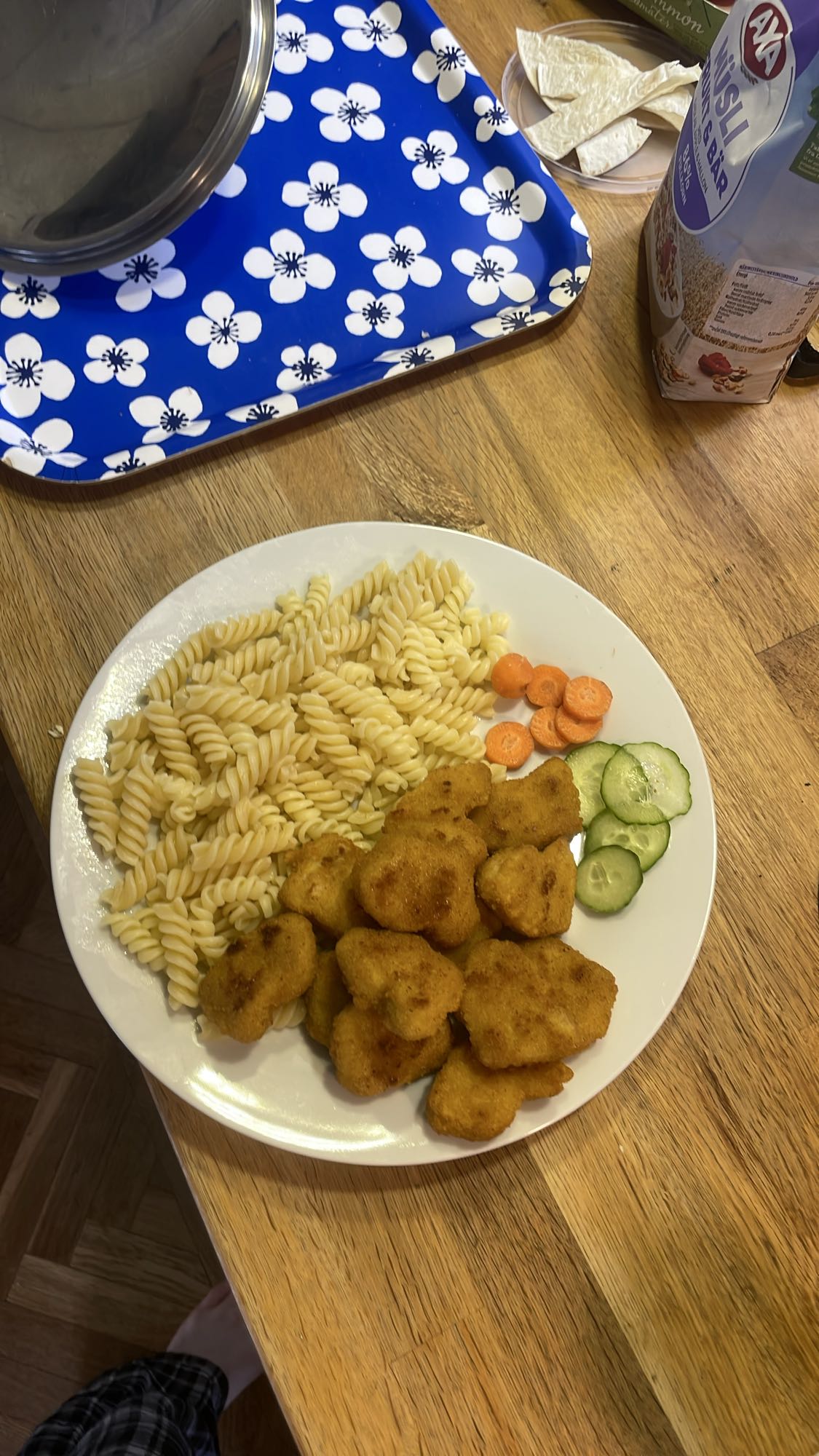 Pasta med nuggets