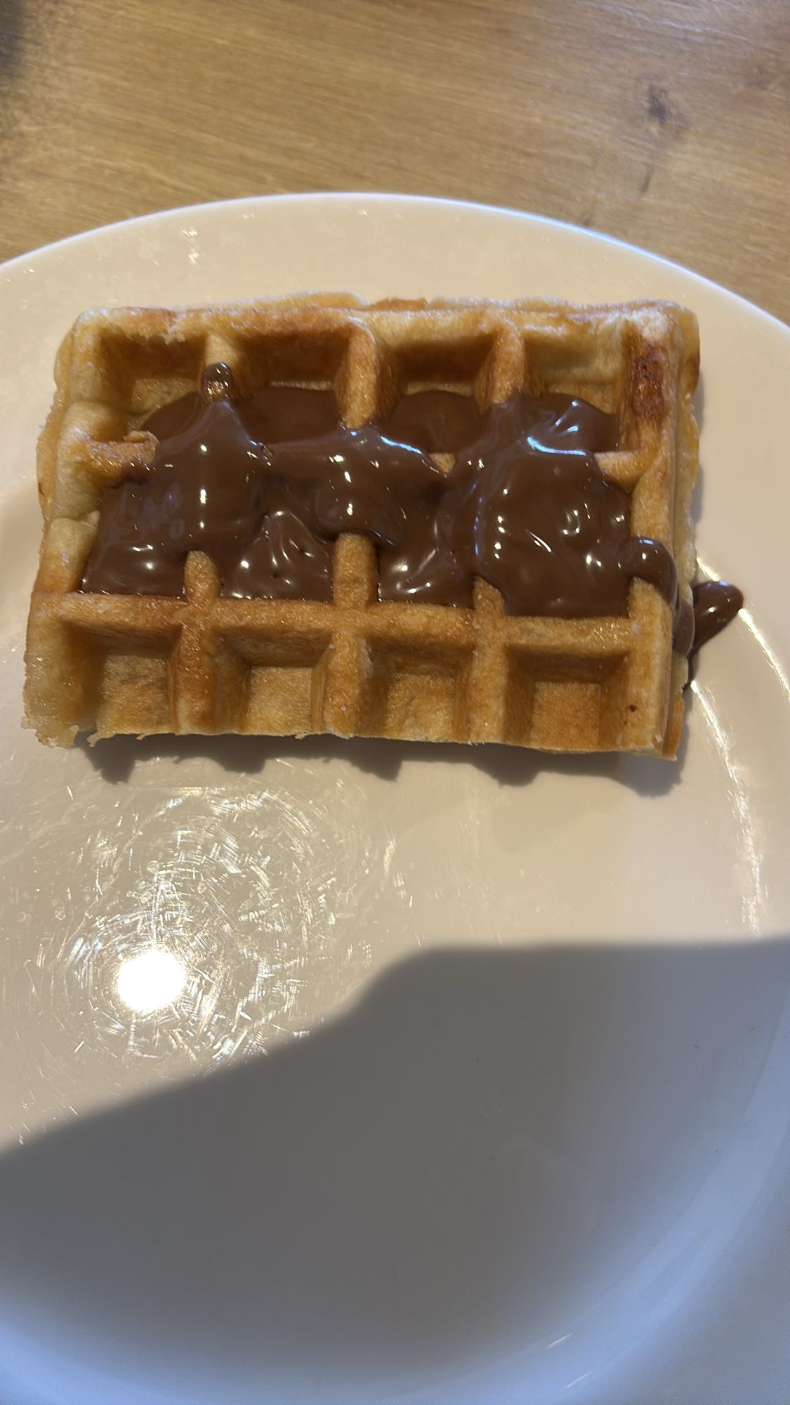 Vaffel med sjokoladepålegg