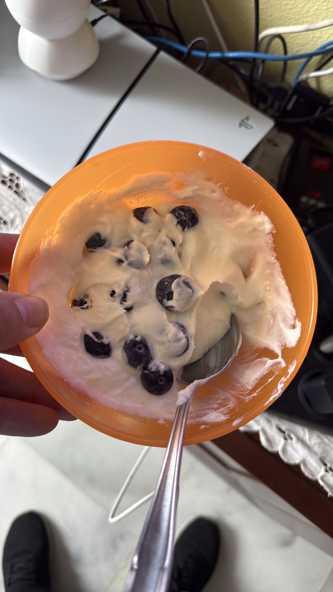 yogur con arándanos