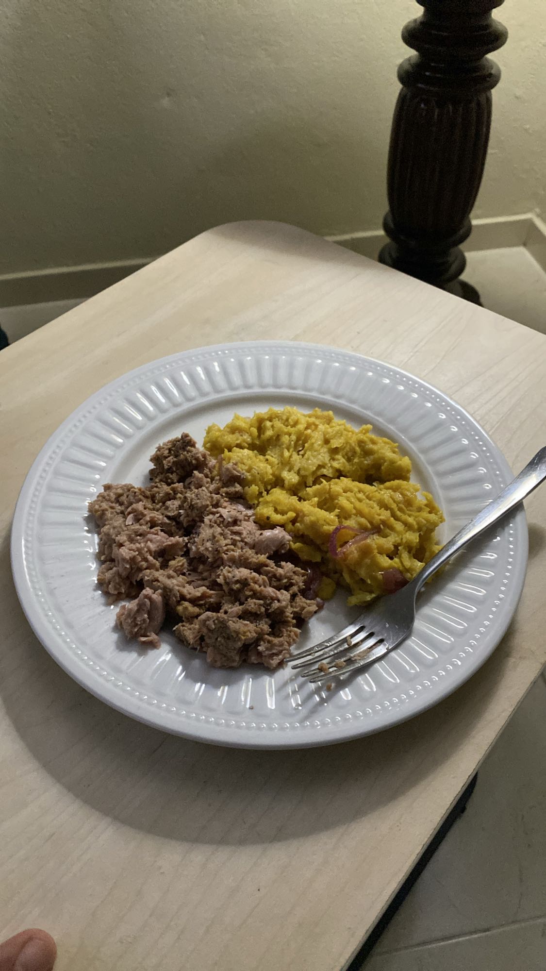 atún con plátano maduro