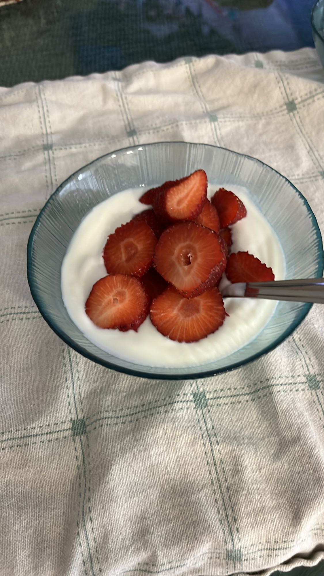 yogur con fresas