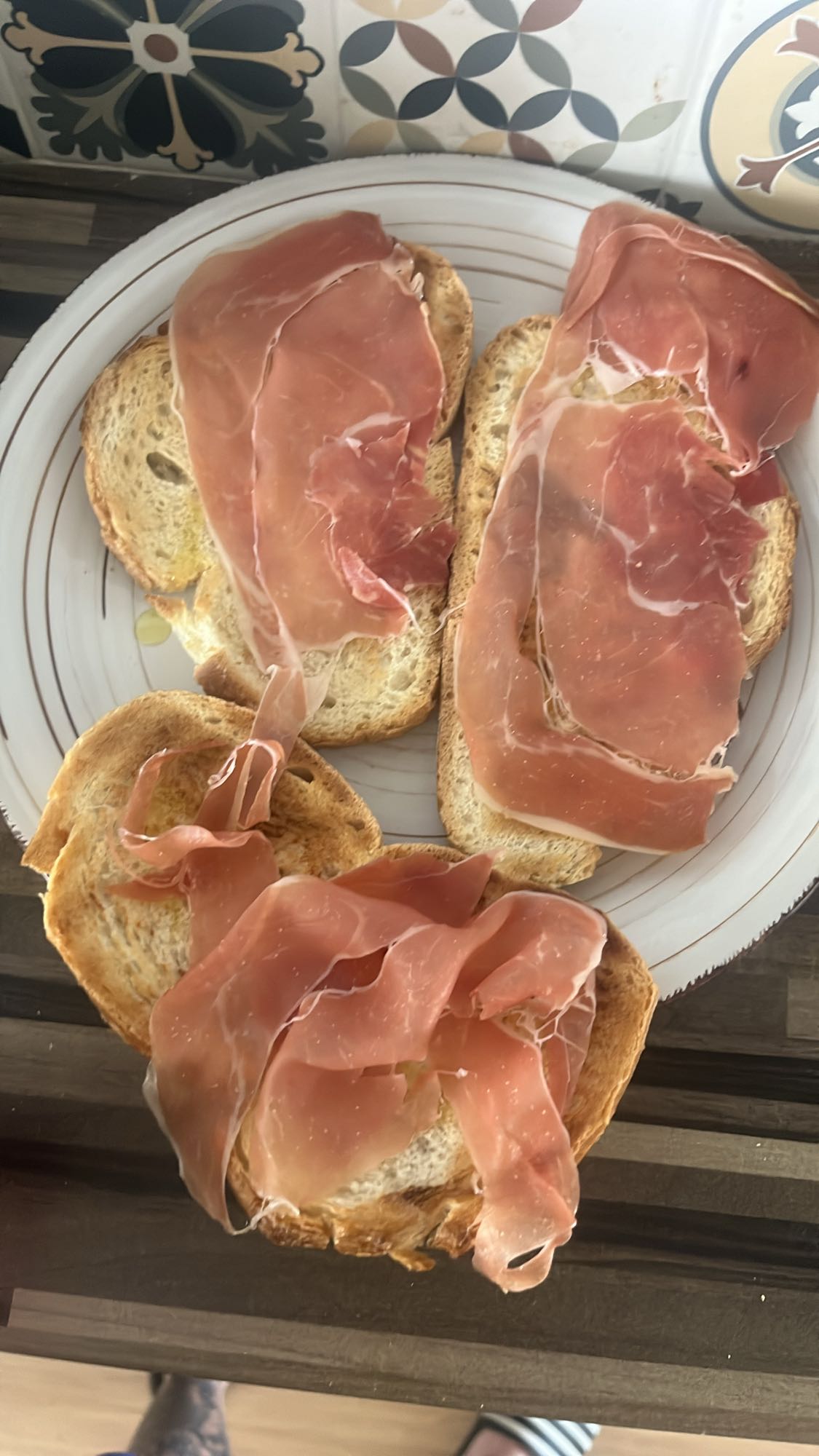 tostas con jamón