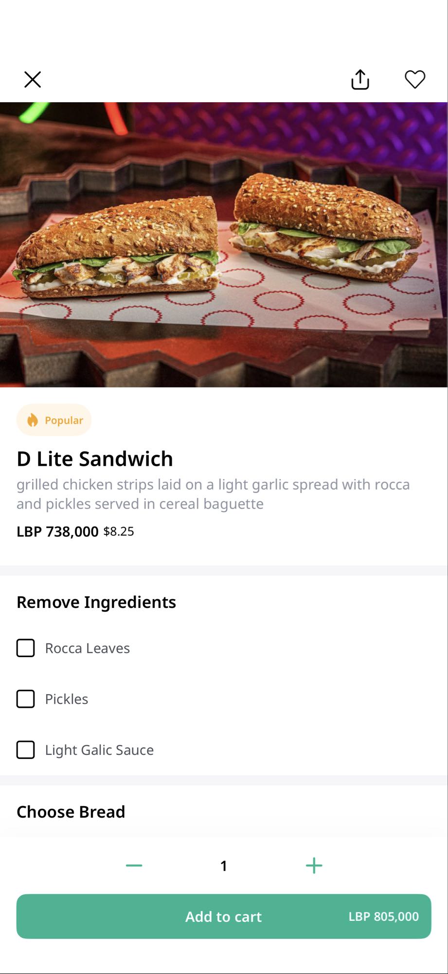 Half D Lite Sandwich