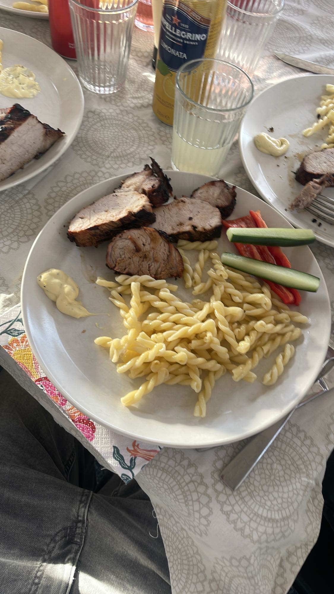 Fläsk med pasta