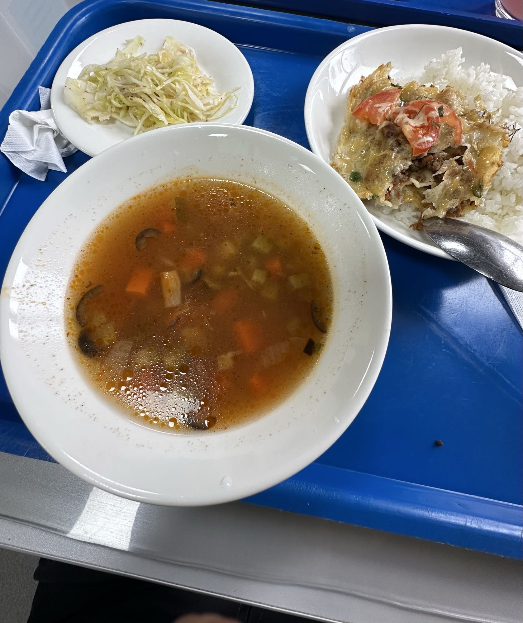 Суп с рисом и запеканкой