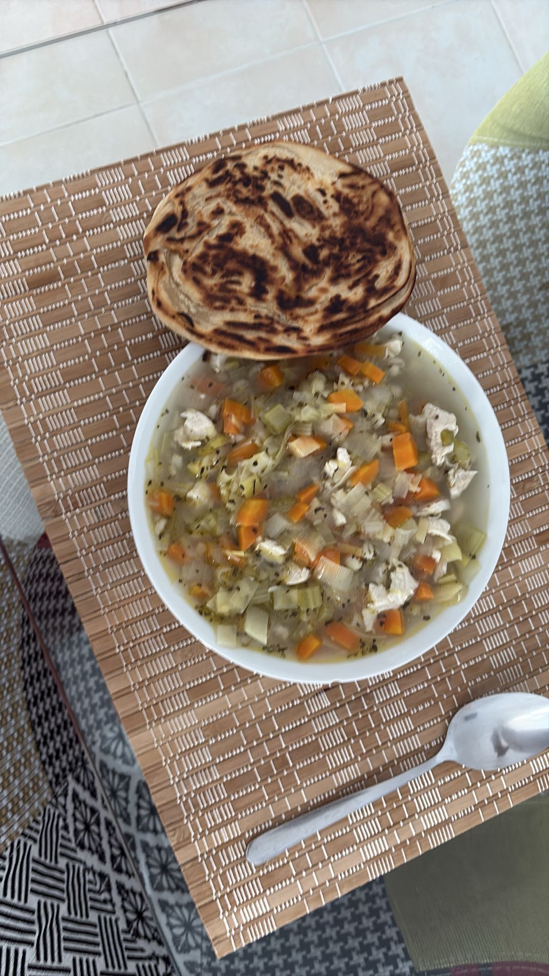 Chicken Soup with Flatbread