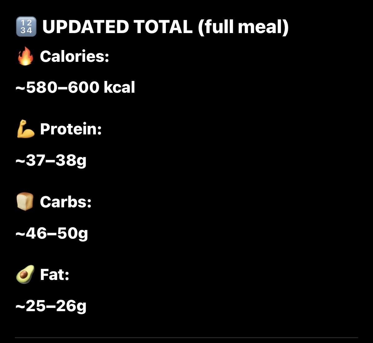Full Meal Total