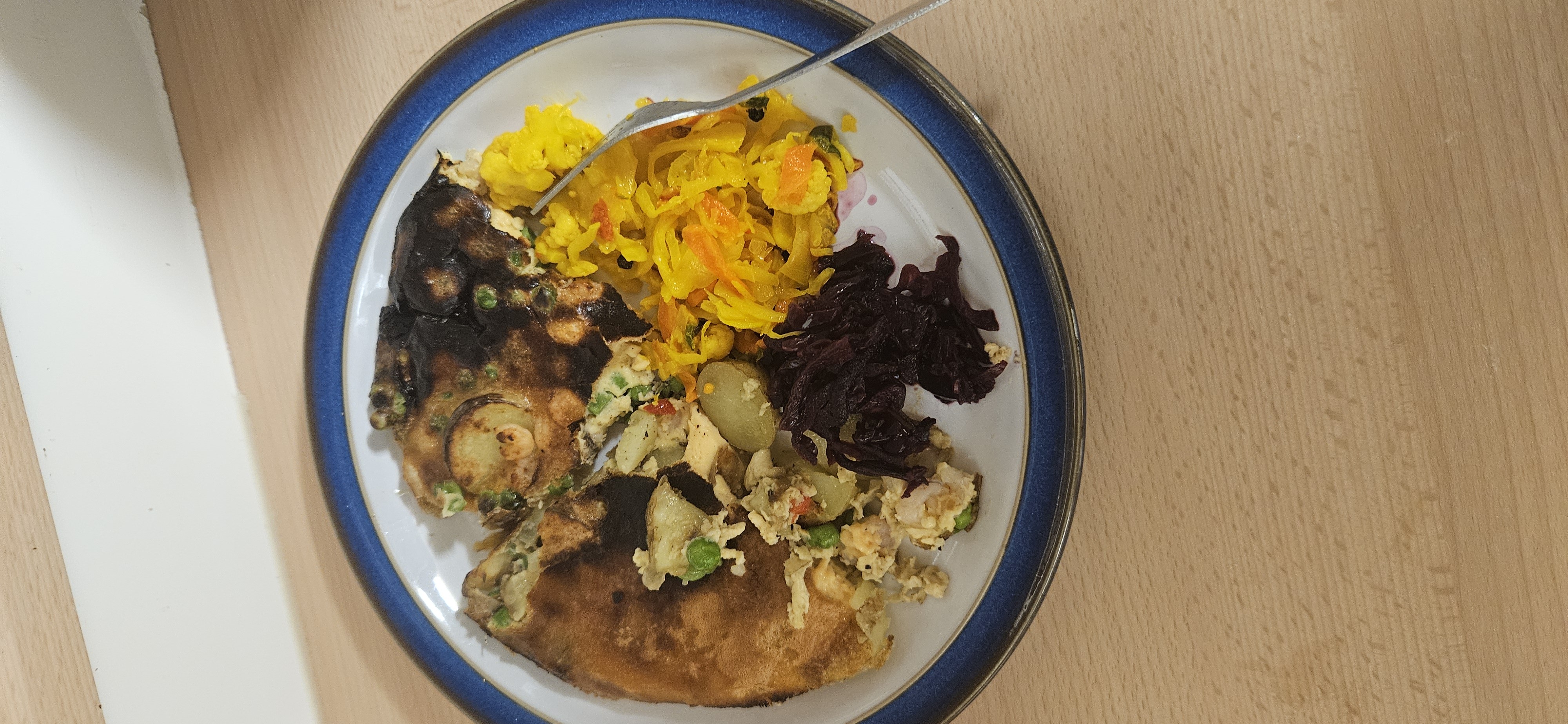 Omelette with Veggies and Pickled Cabbage