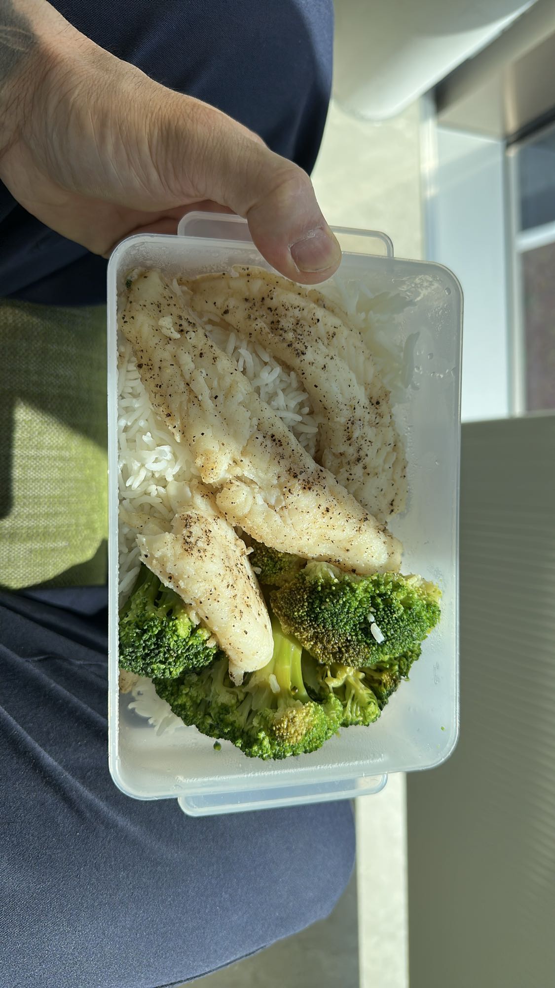 Torsk med ris och broccoli