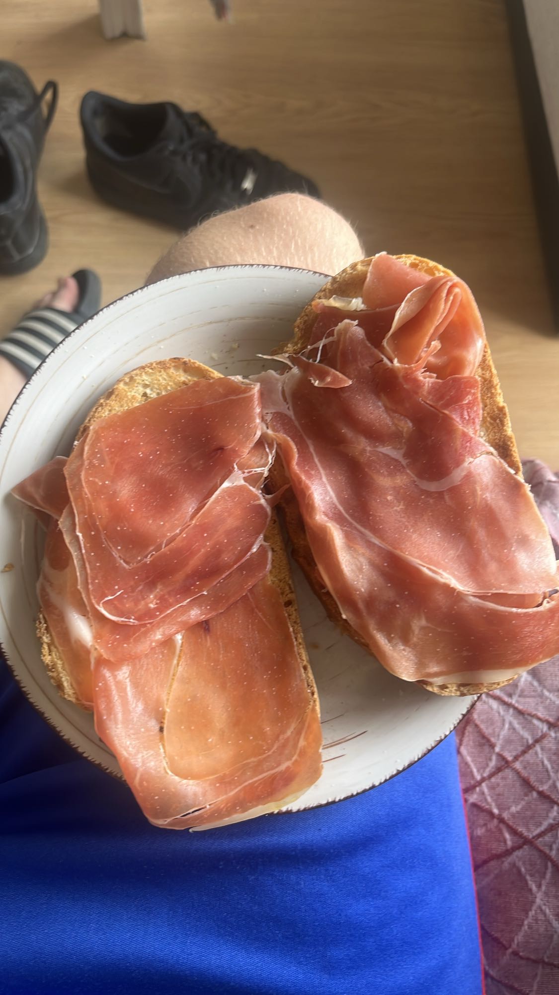 tostadas con jamón