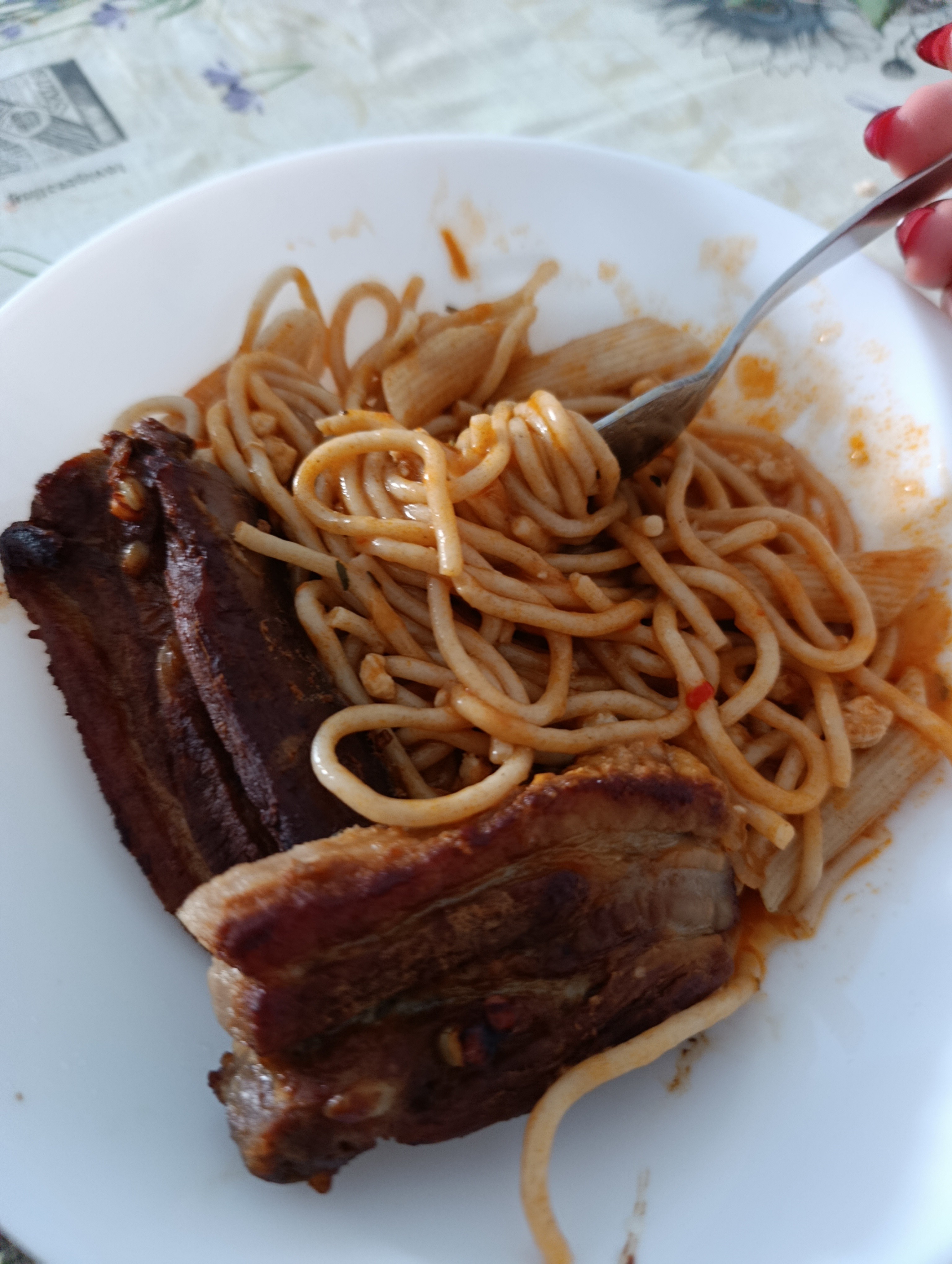 pasta con costilla