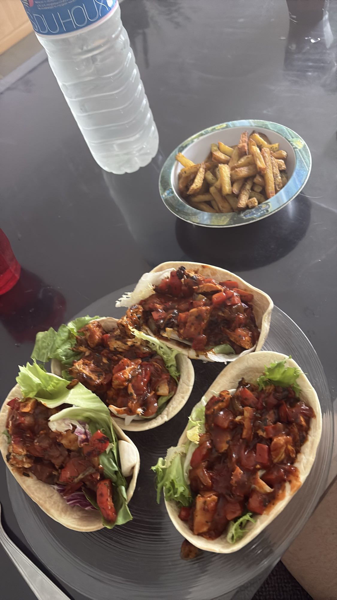 Tacos au poulet frites