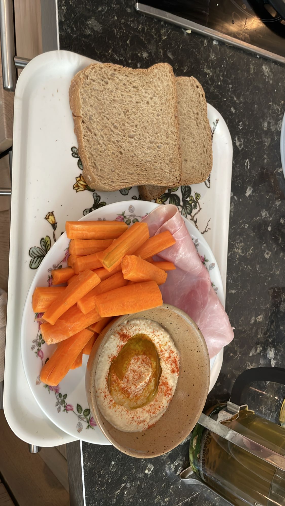 Hummus Ham Bread Plate