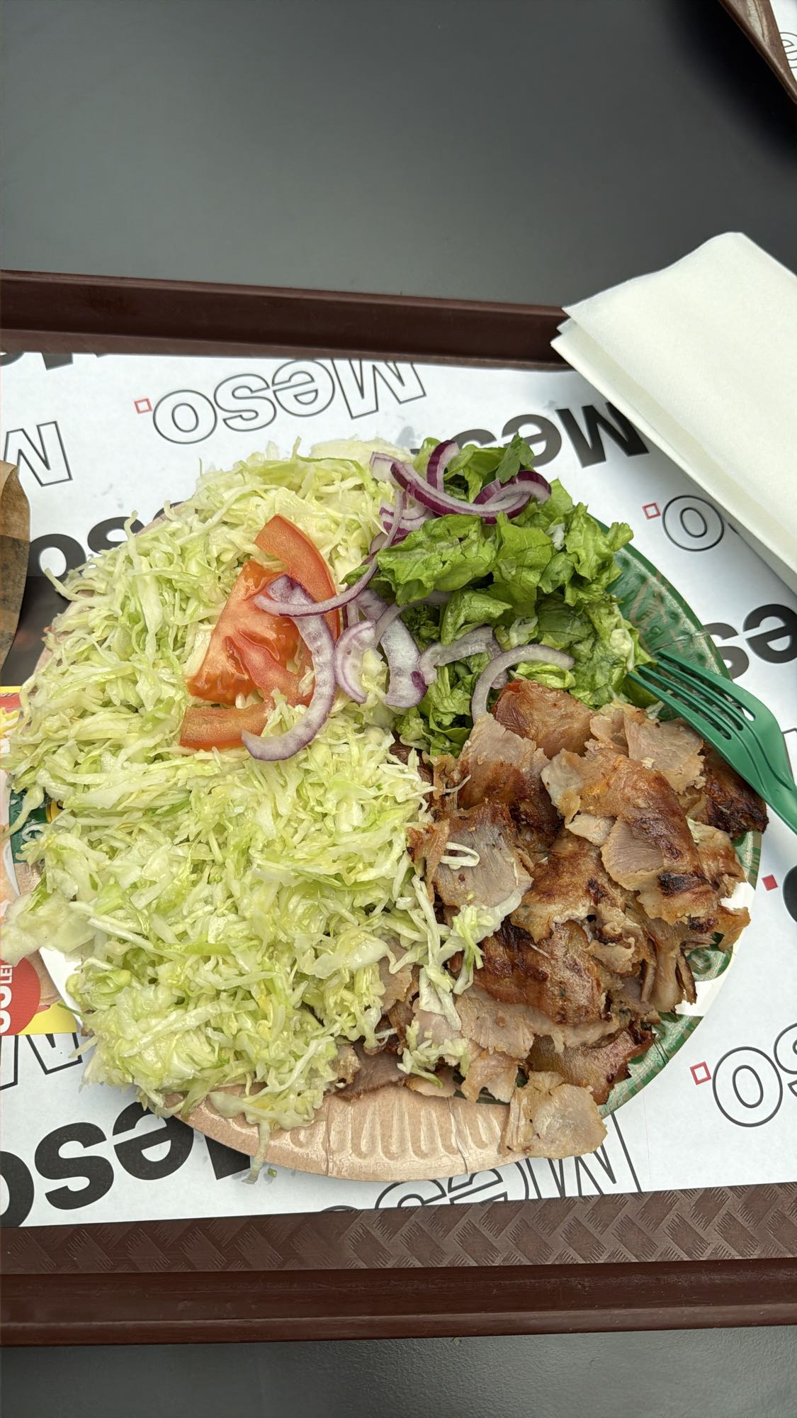 Shaorma la farfurie cu carne de curcan si vita