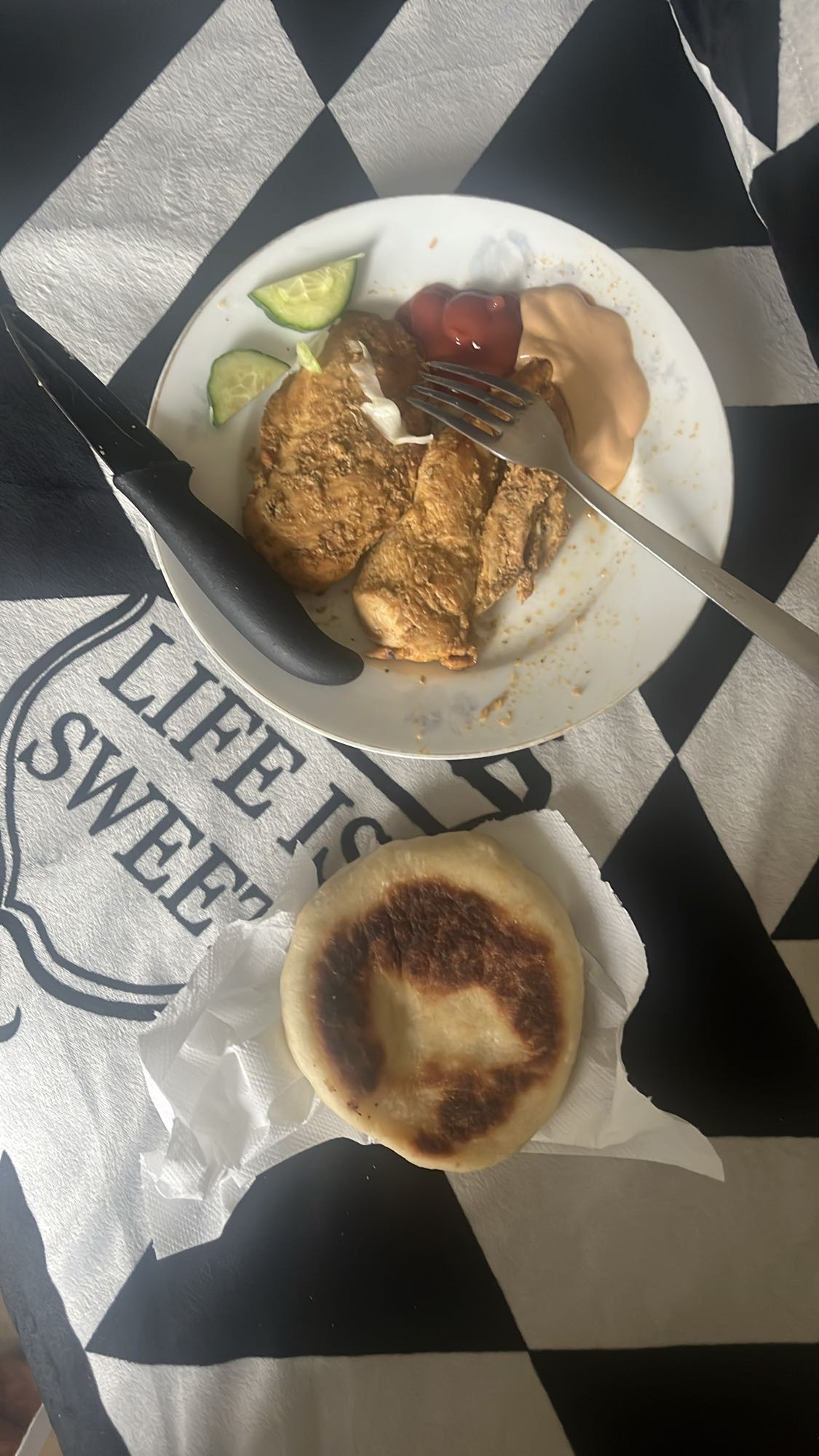 Fried Chicken Bread Plate
