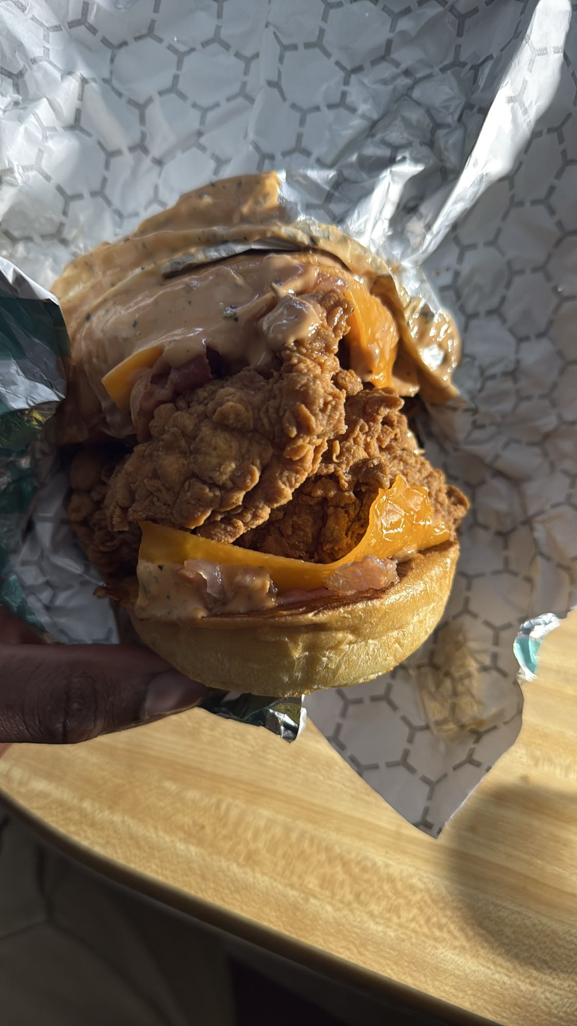 Burger poulet frit