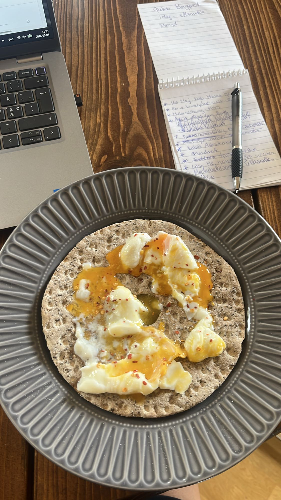 Knäckebröd med ägg
