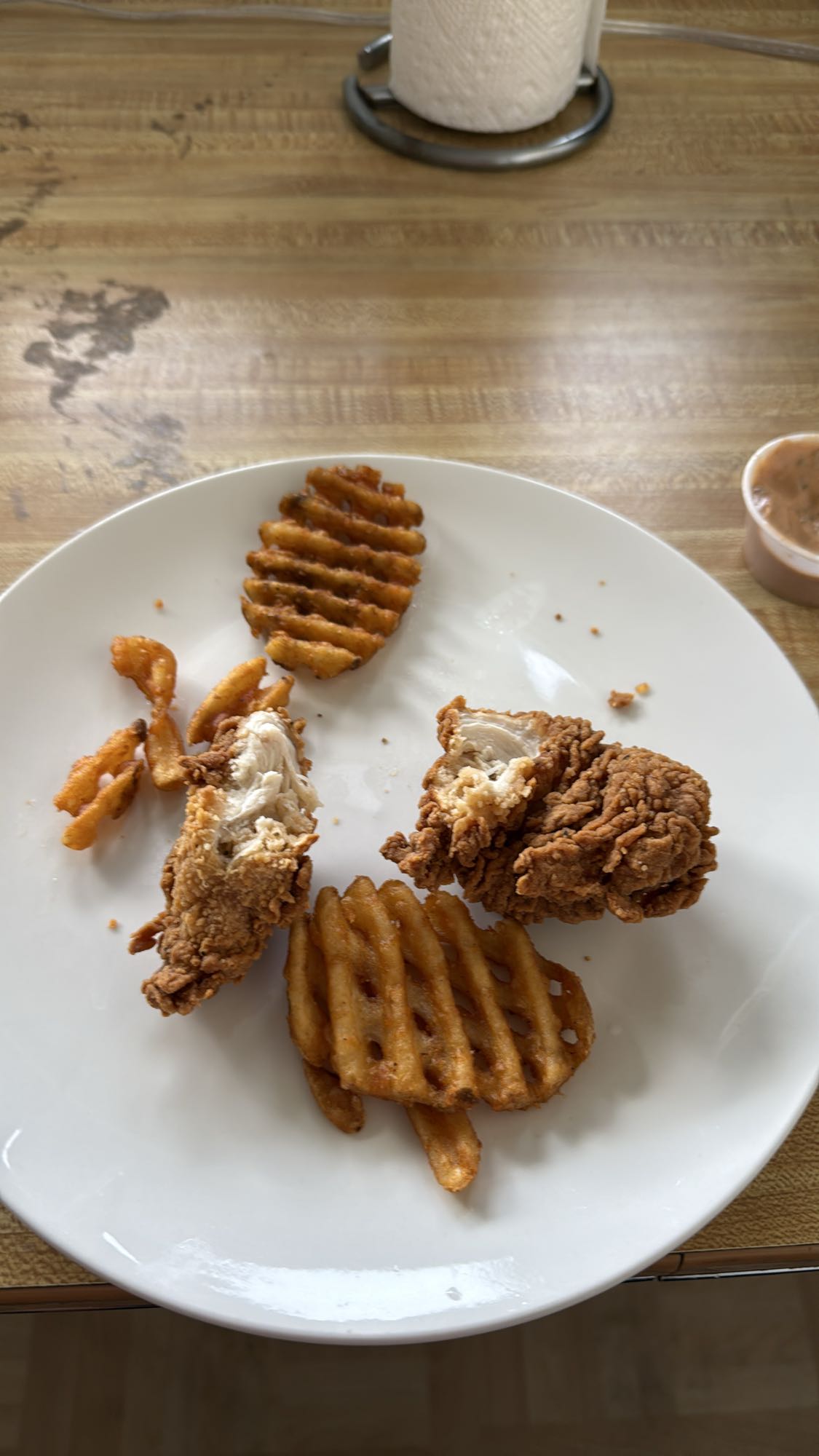Poulet frit et frites
