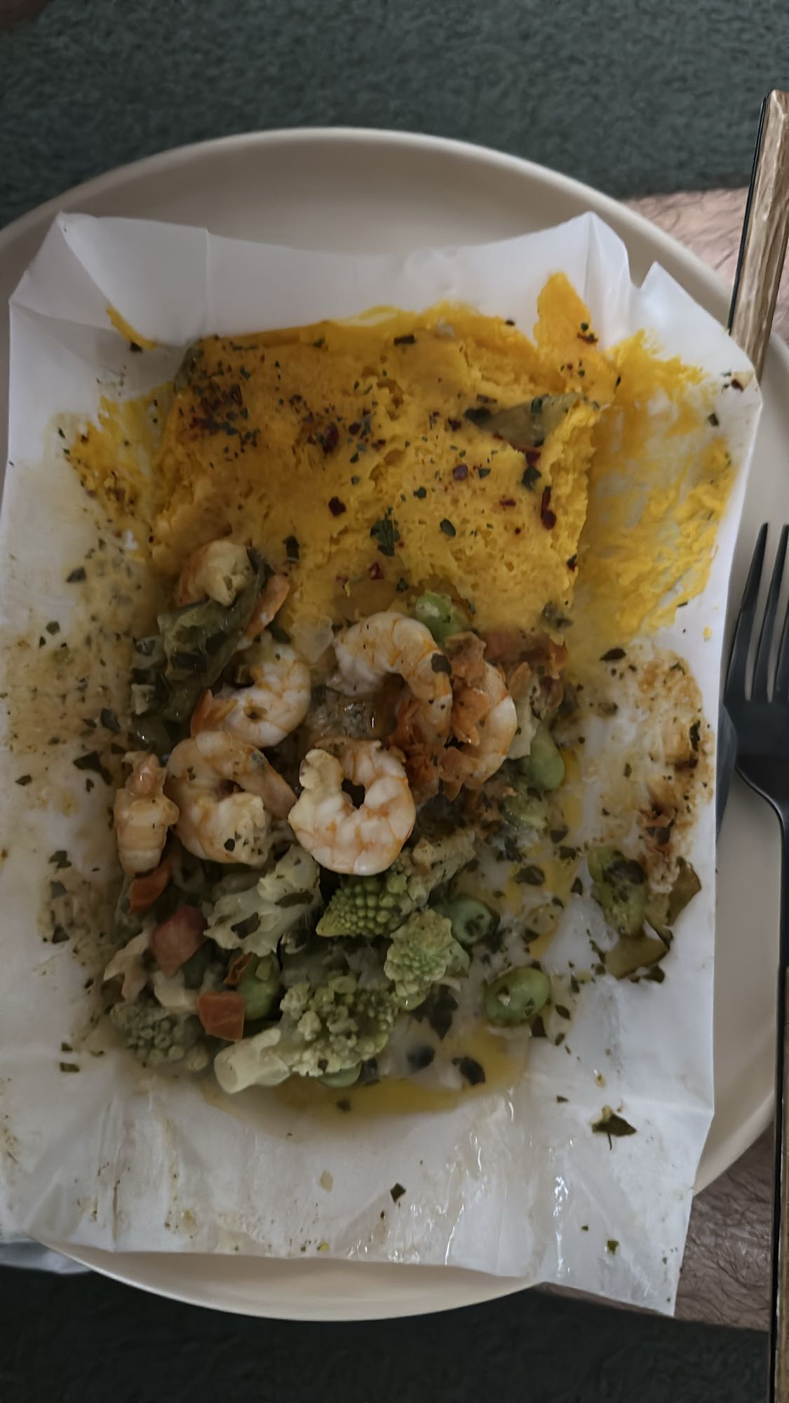 Crevettes et légumes