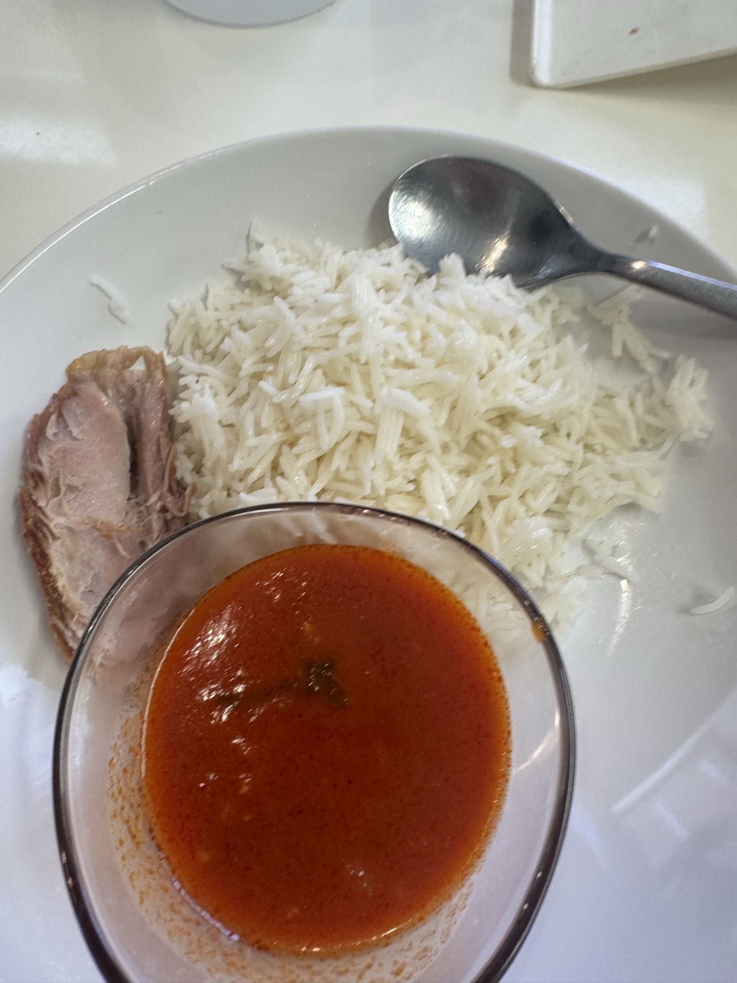 Ris med soppa och kött