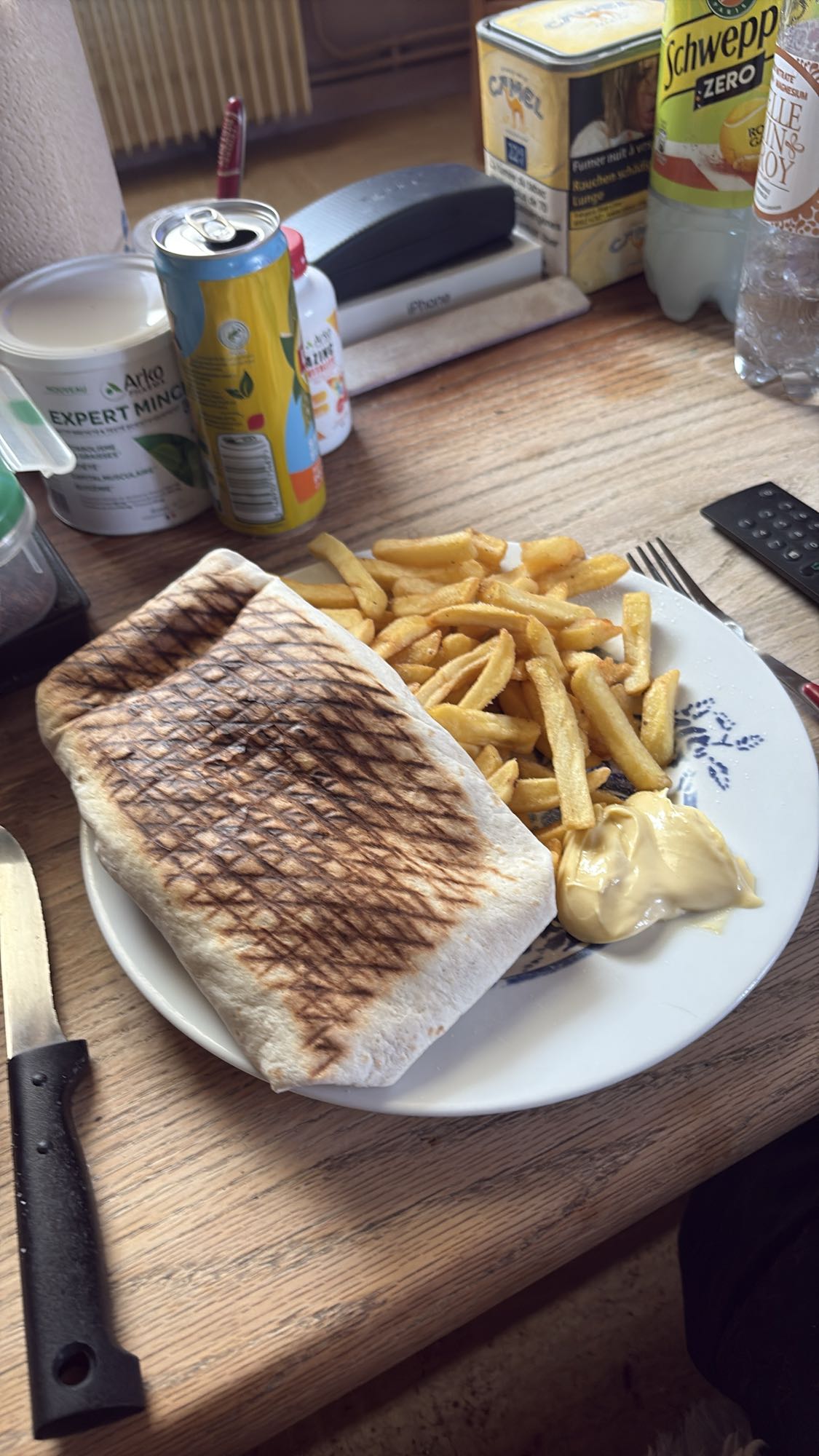 Wrap grillé frites
