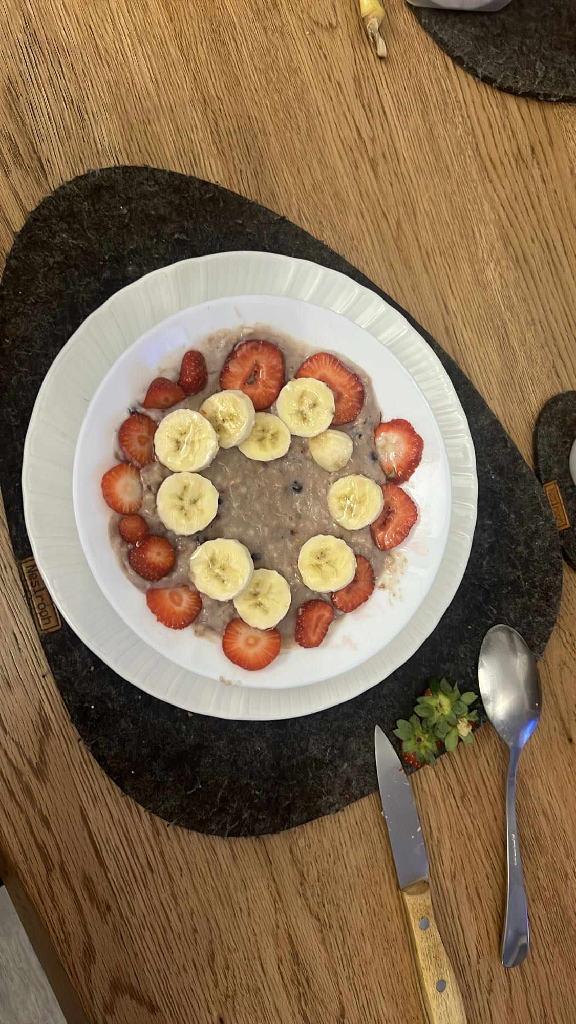 Porridge con frutta