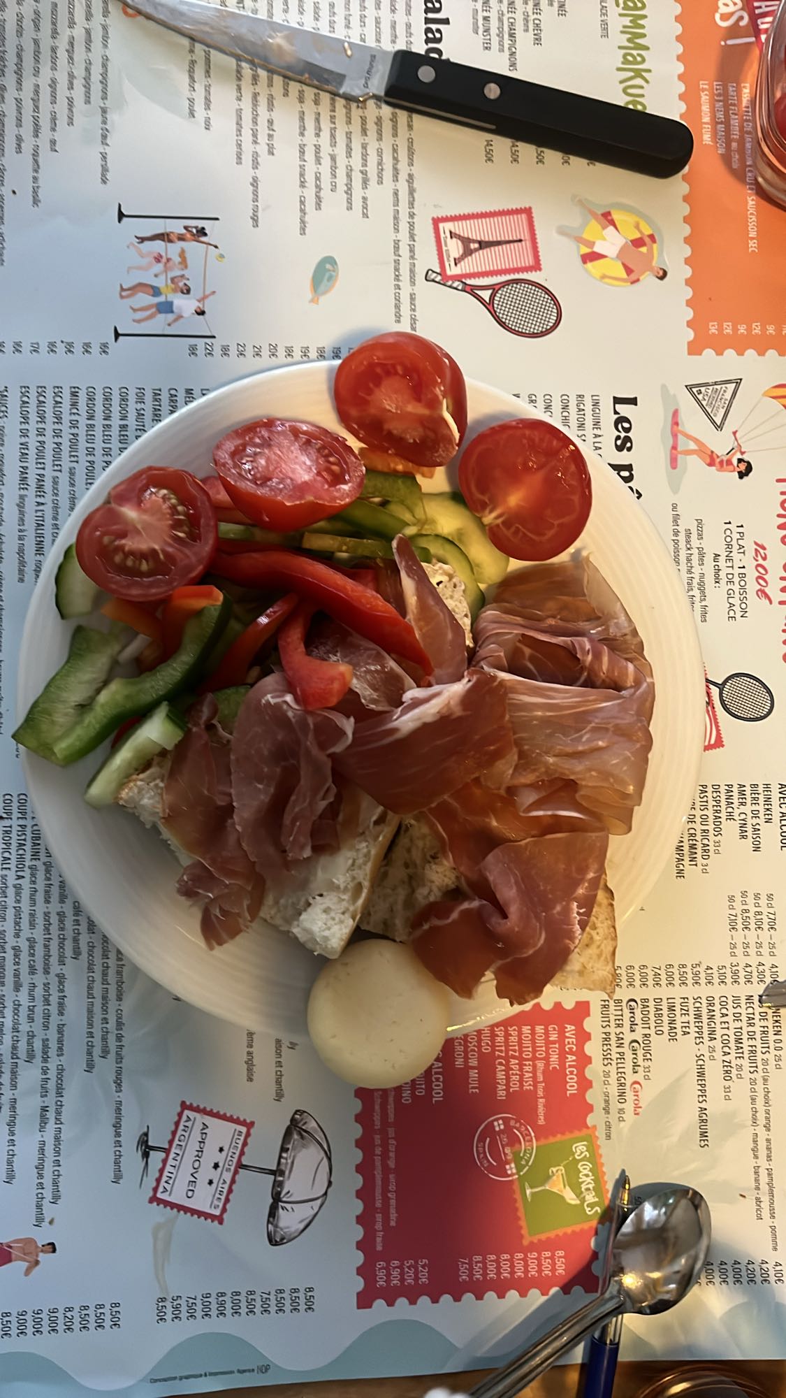 Salade jambon cru