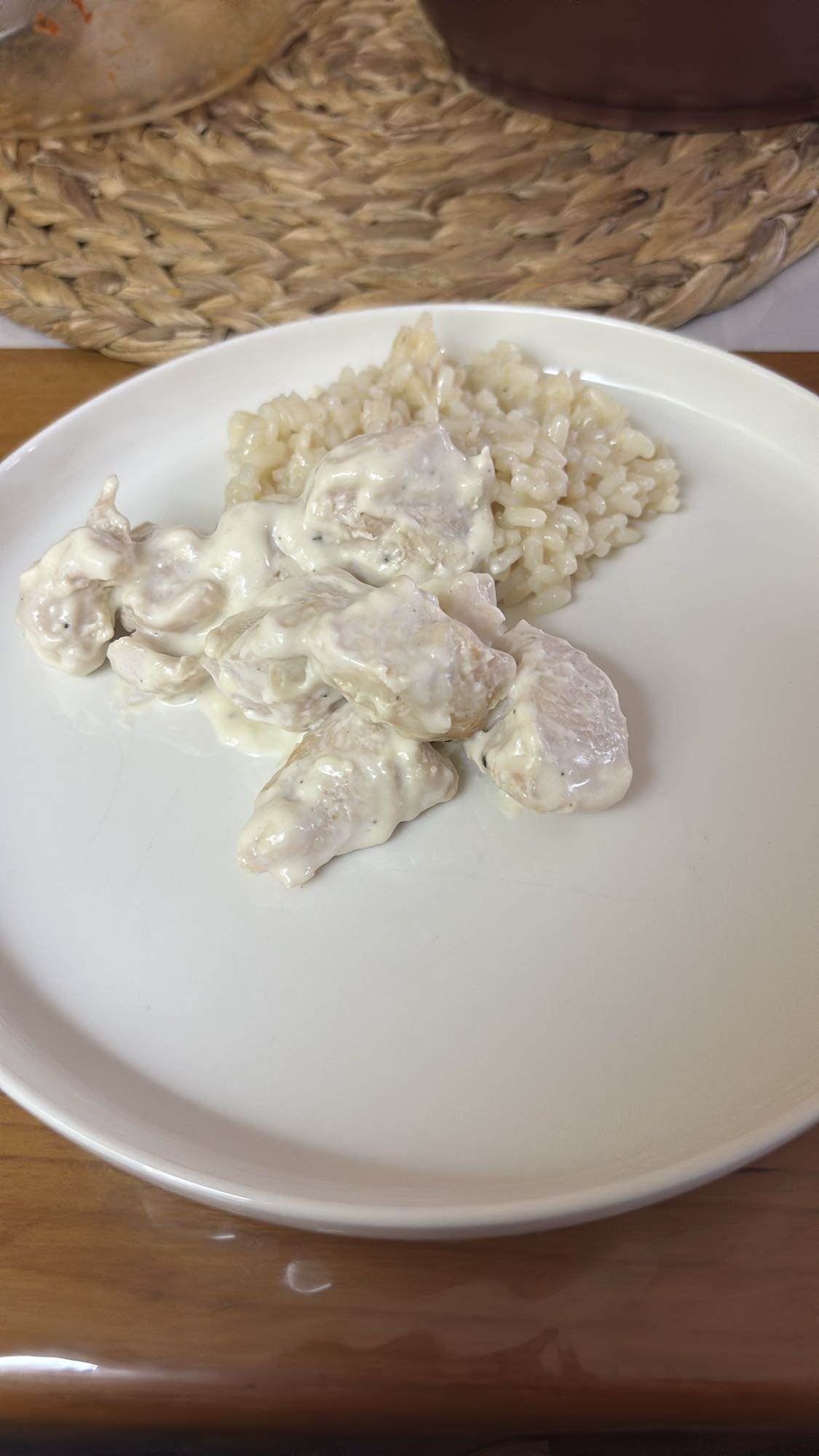 Tejszínes csirke rizzsel
