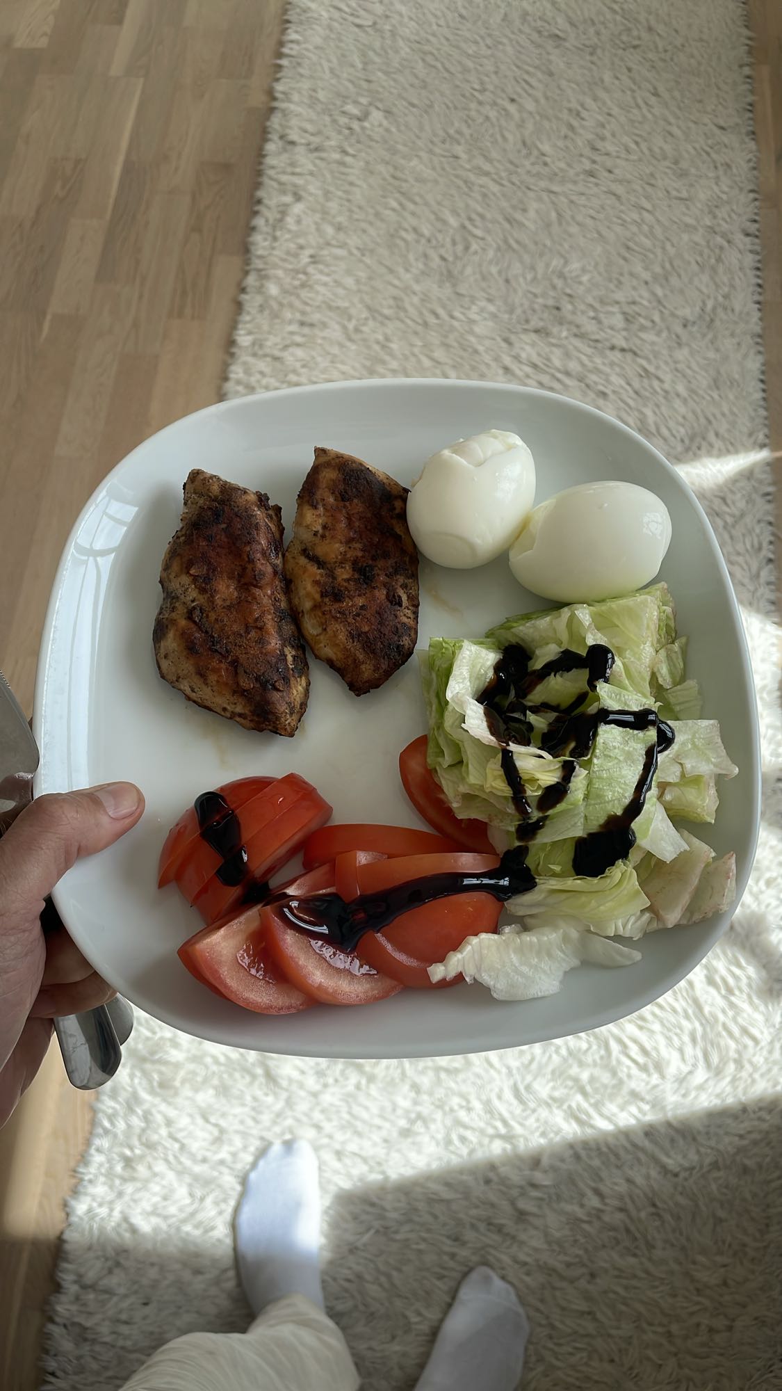Kyckling med äggsallad