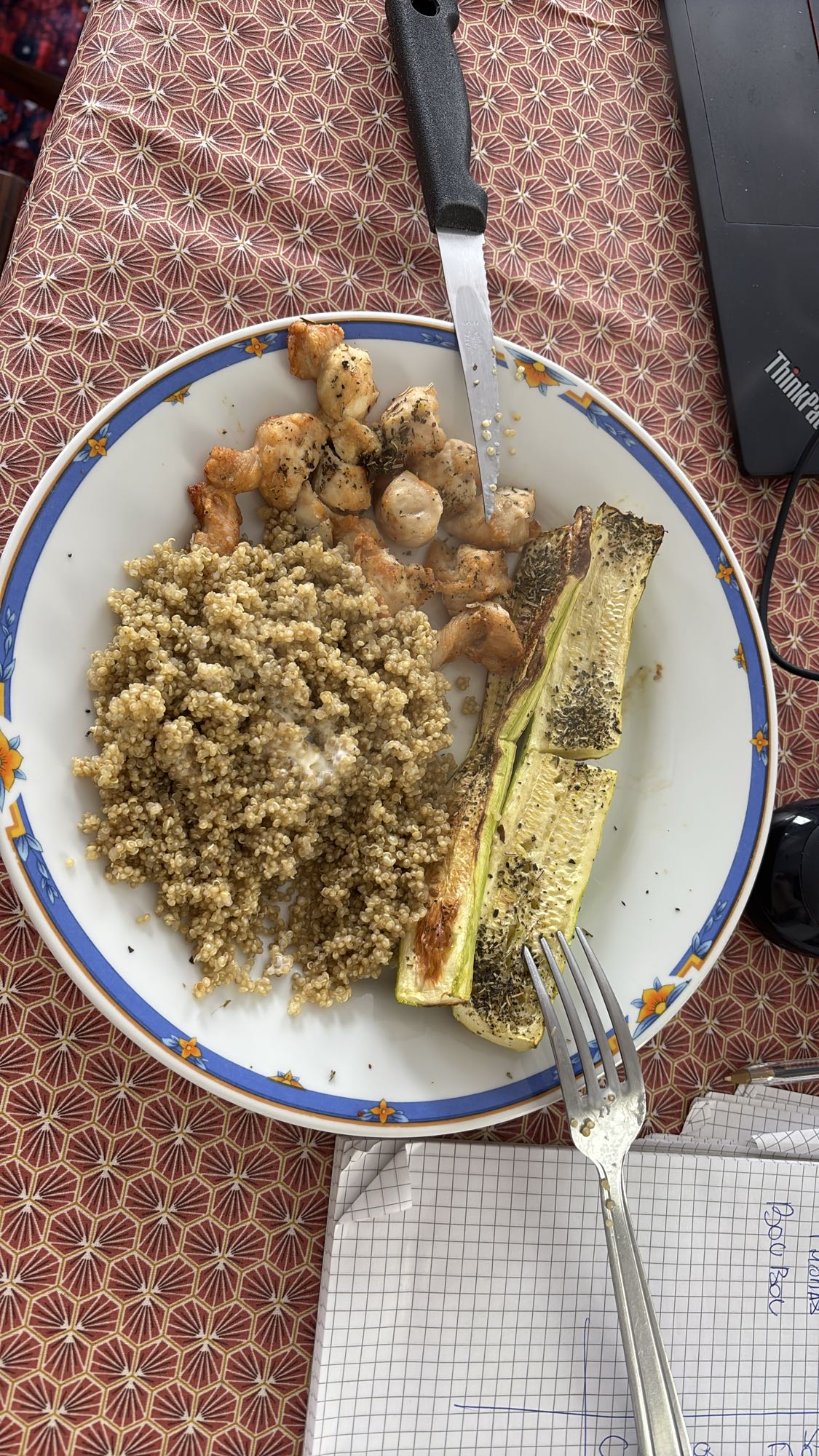 Poulet quinoa courgette