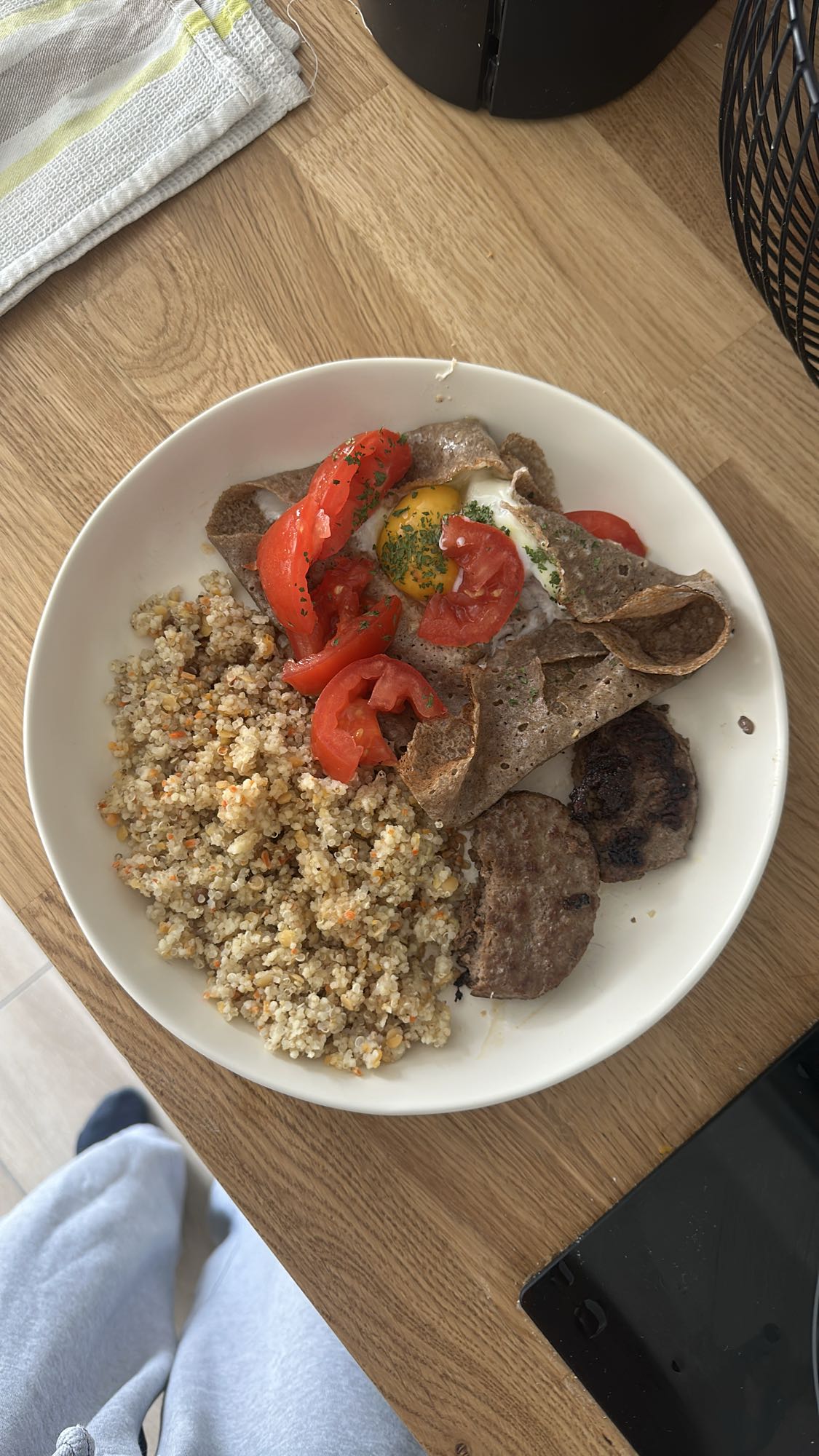 Galette quinoa et viande