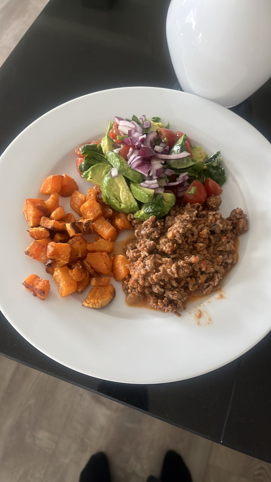 Köttfärs med sötpotatis