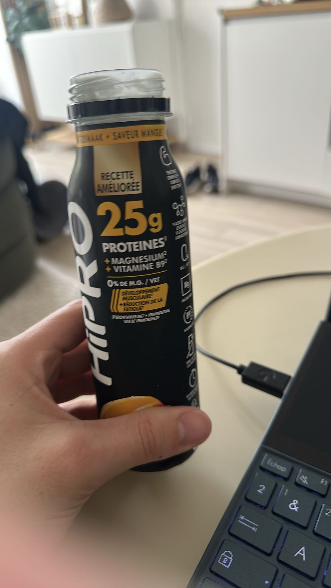 Boisson protéinée mangue