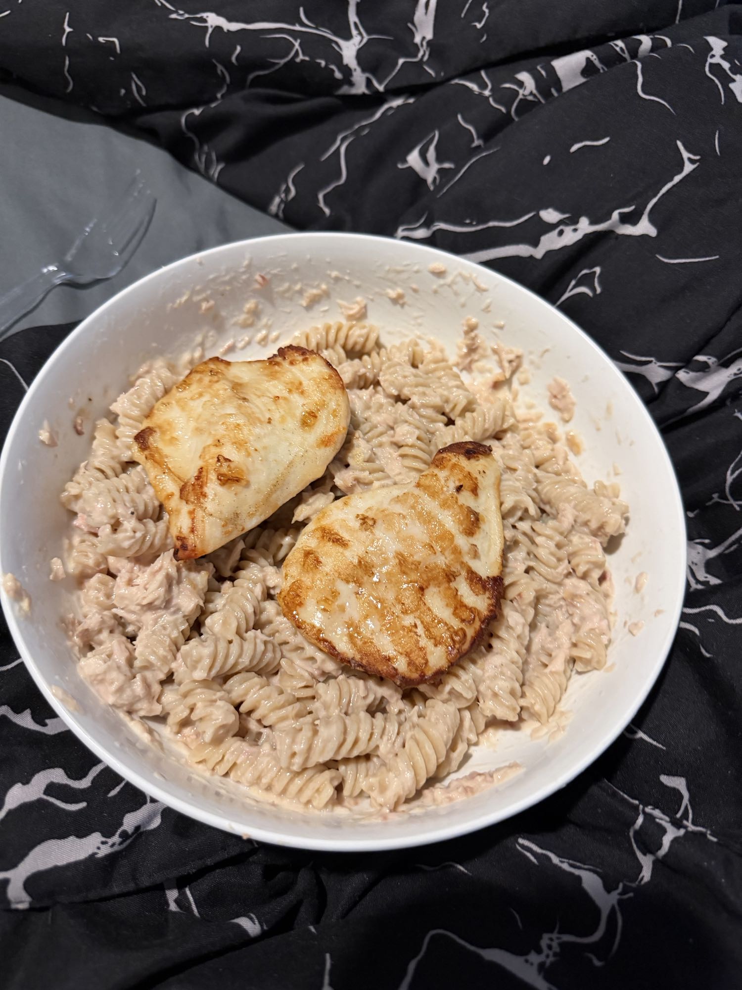 pasta cremosa con pollo