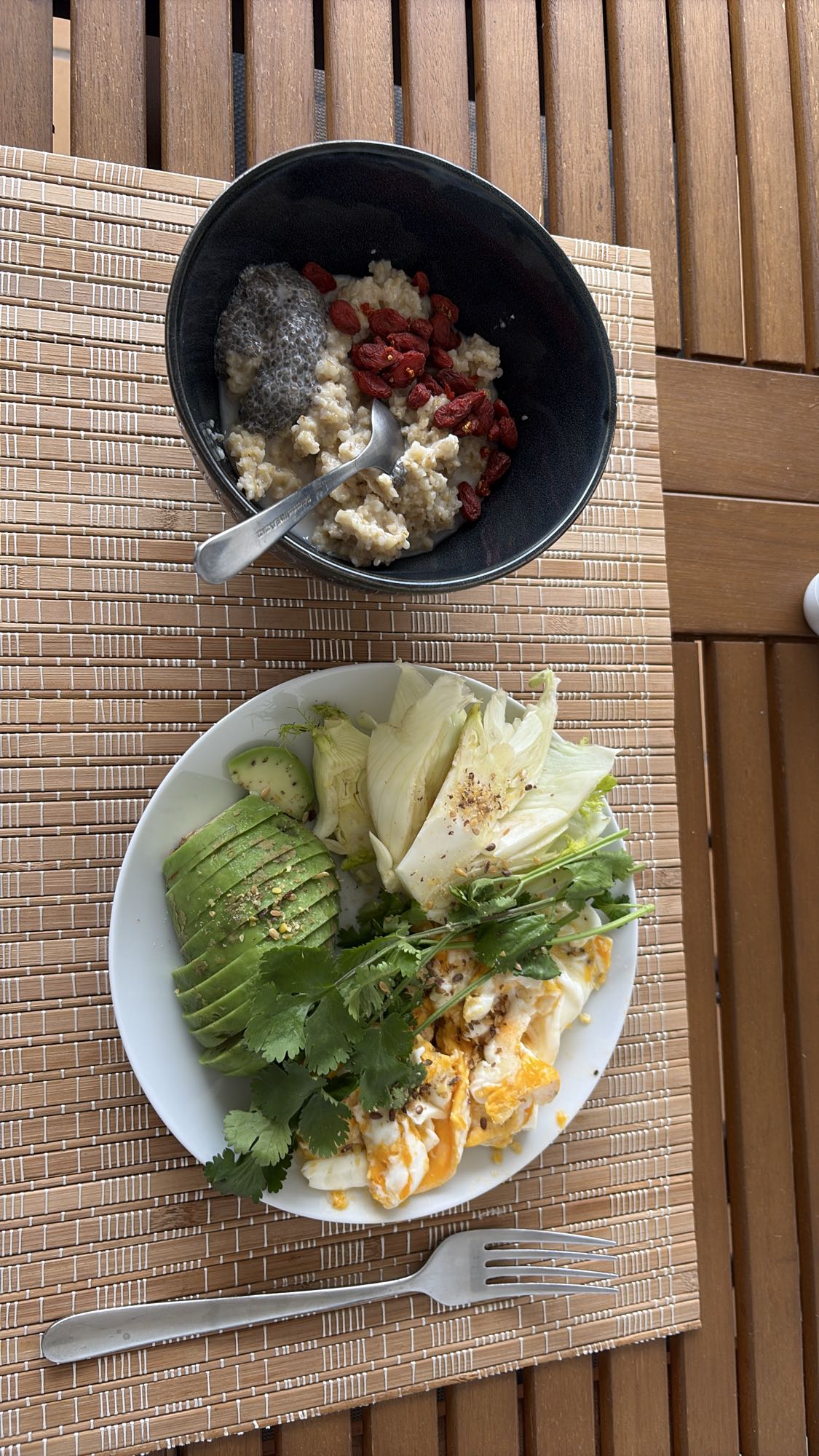 Oats Eggs Avocado Plate