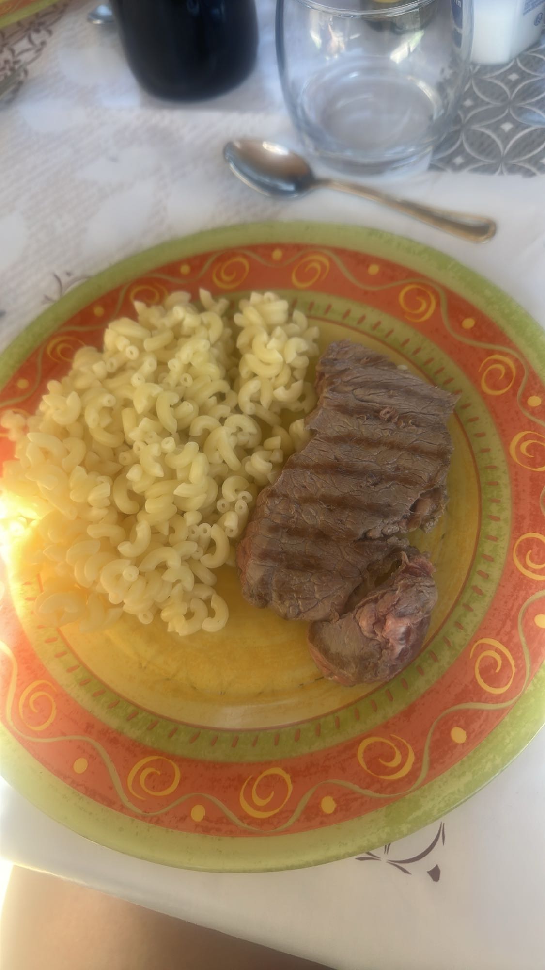 Pâtes et steak