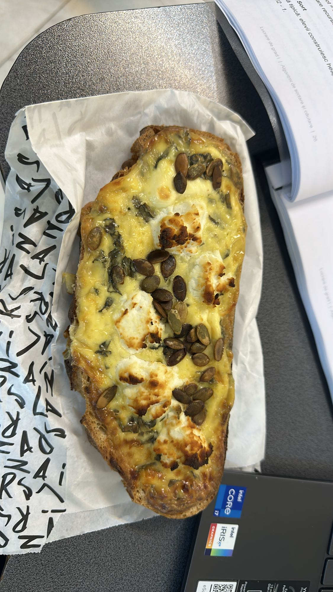 Cheesy Pumpkin Seed Toast