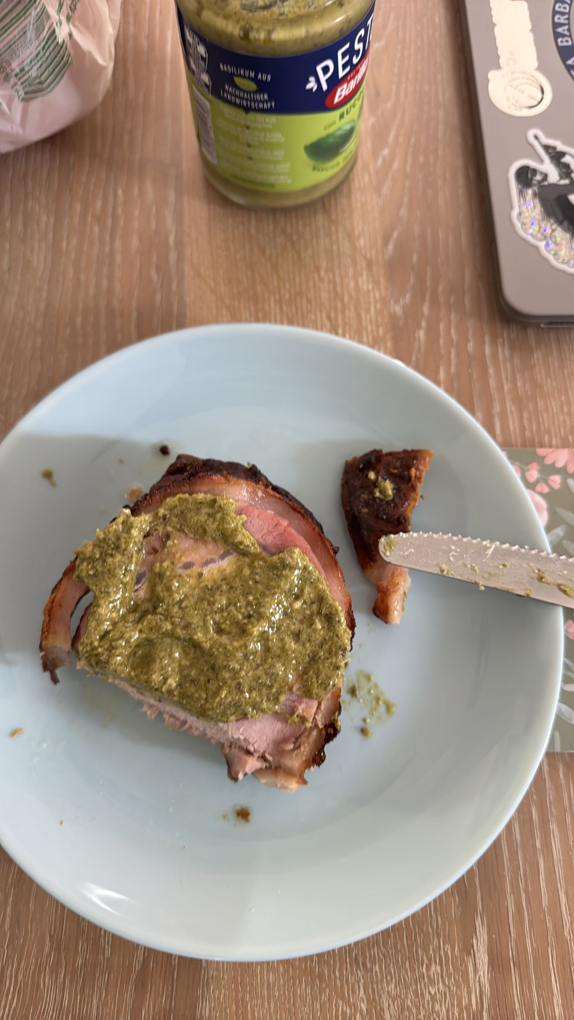 Ham with Basil Pesto