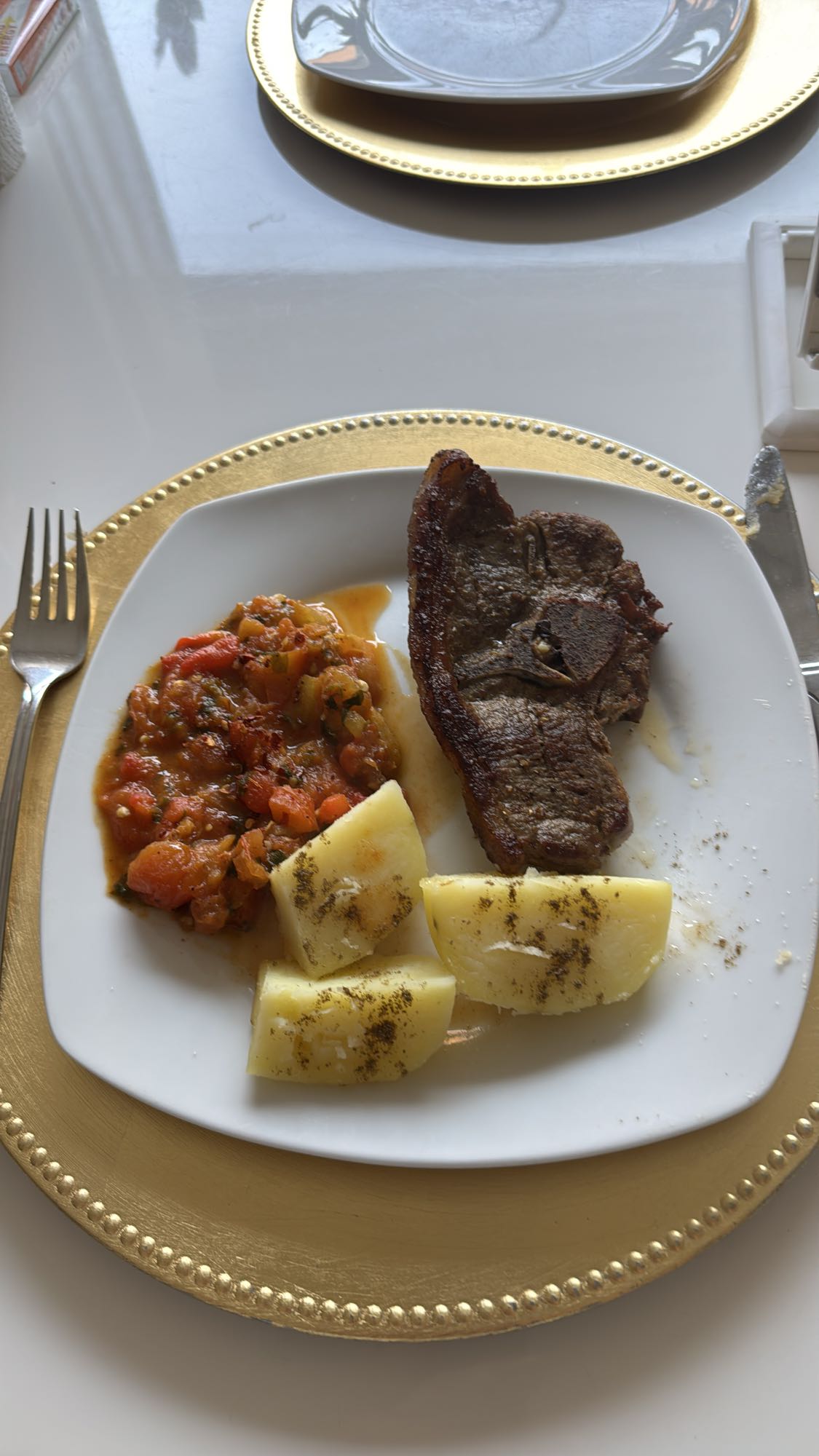 Biefstuk met aardappel