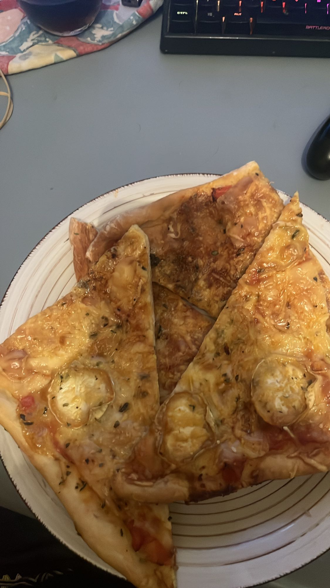 pizza de queso y jamon