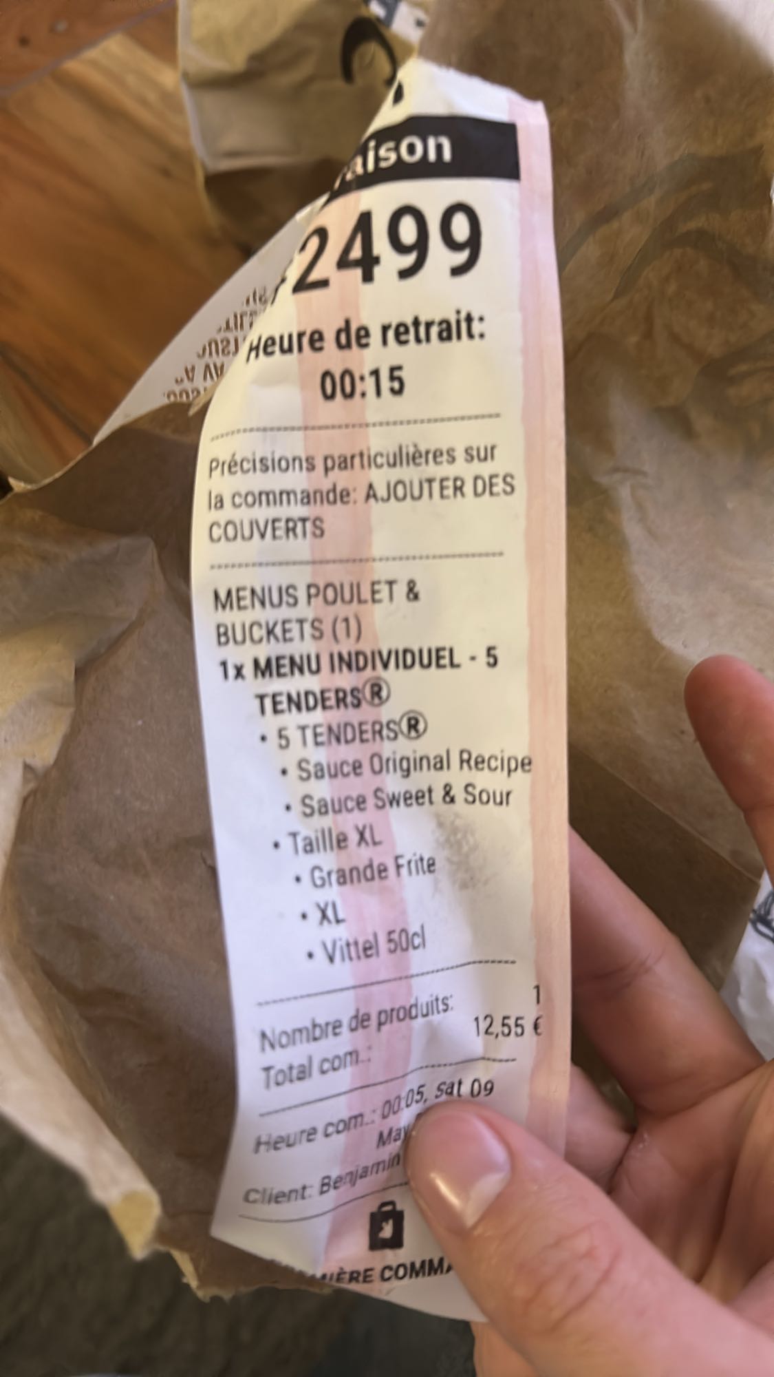 Menu 5 tenders frites