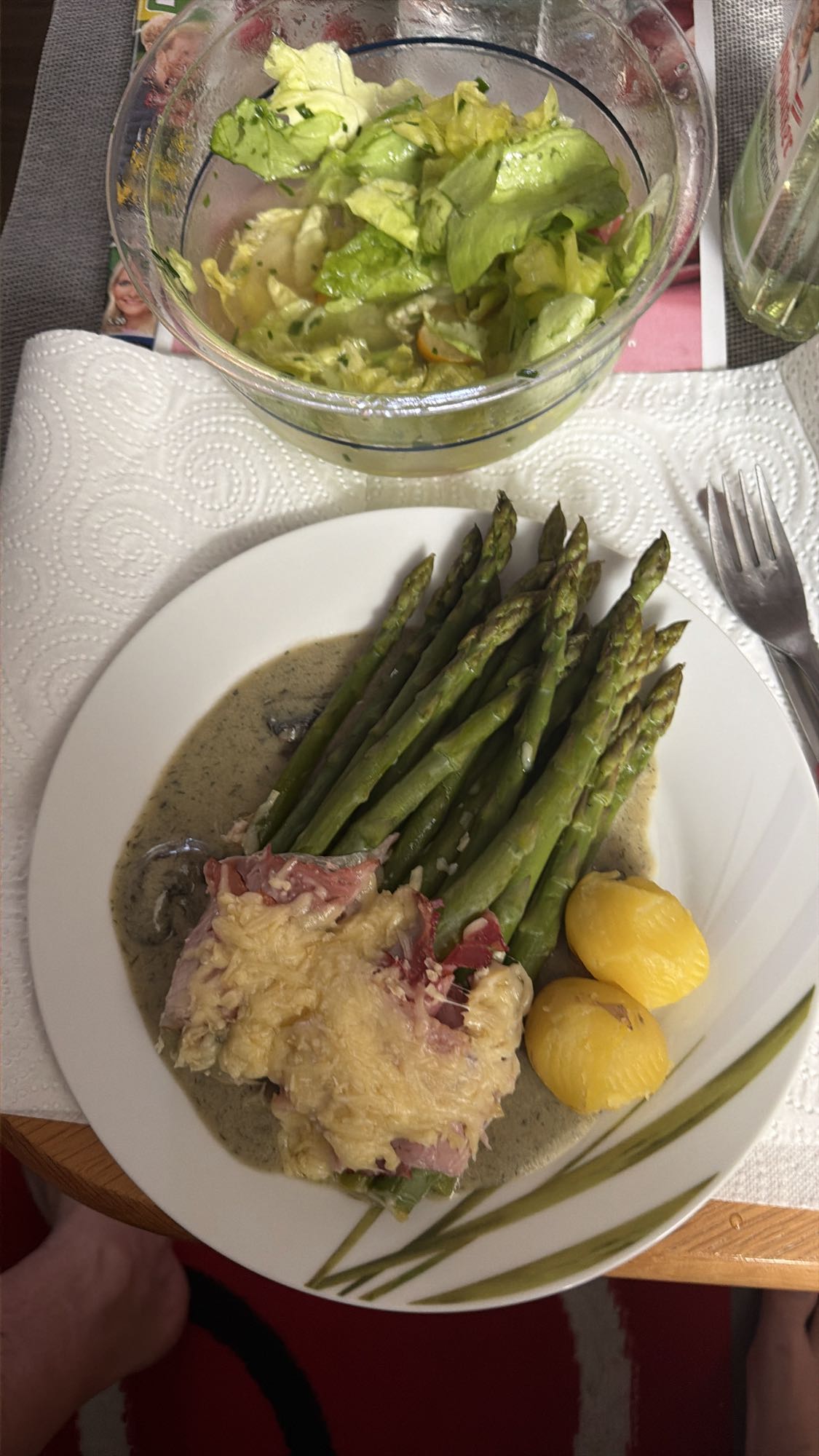 Spargel mit Schinken