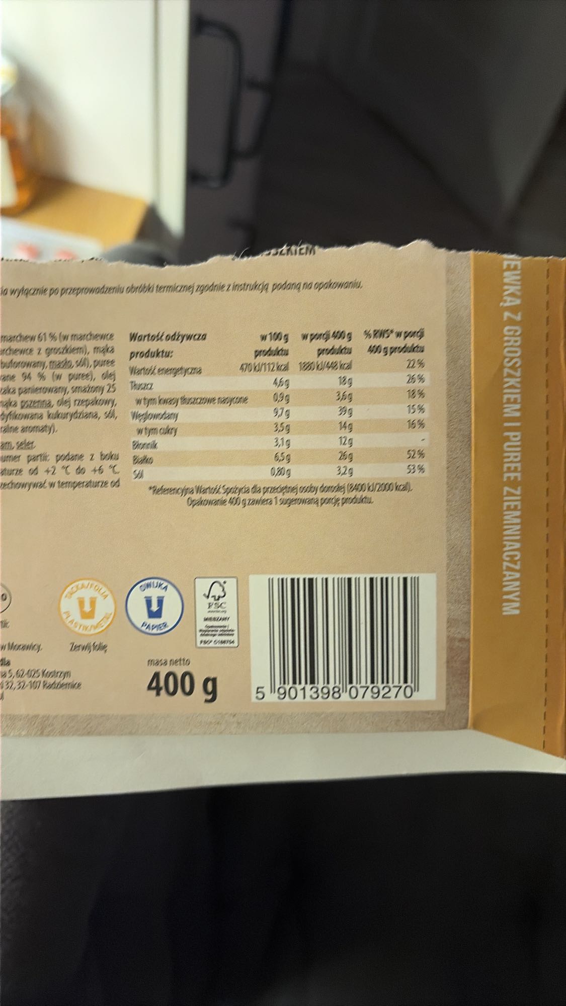 Шницель с горошком и пюре