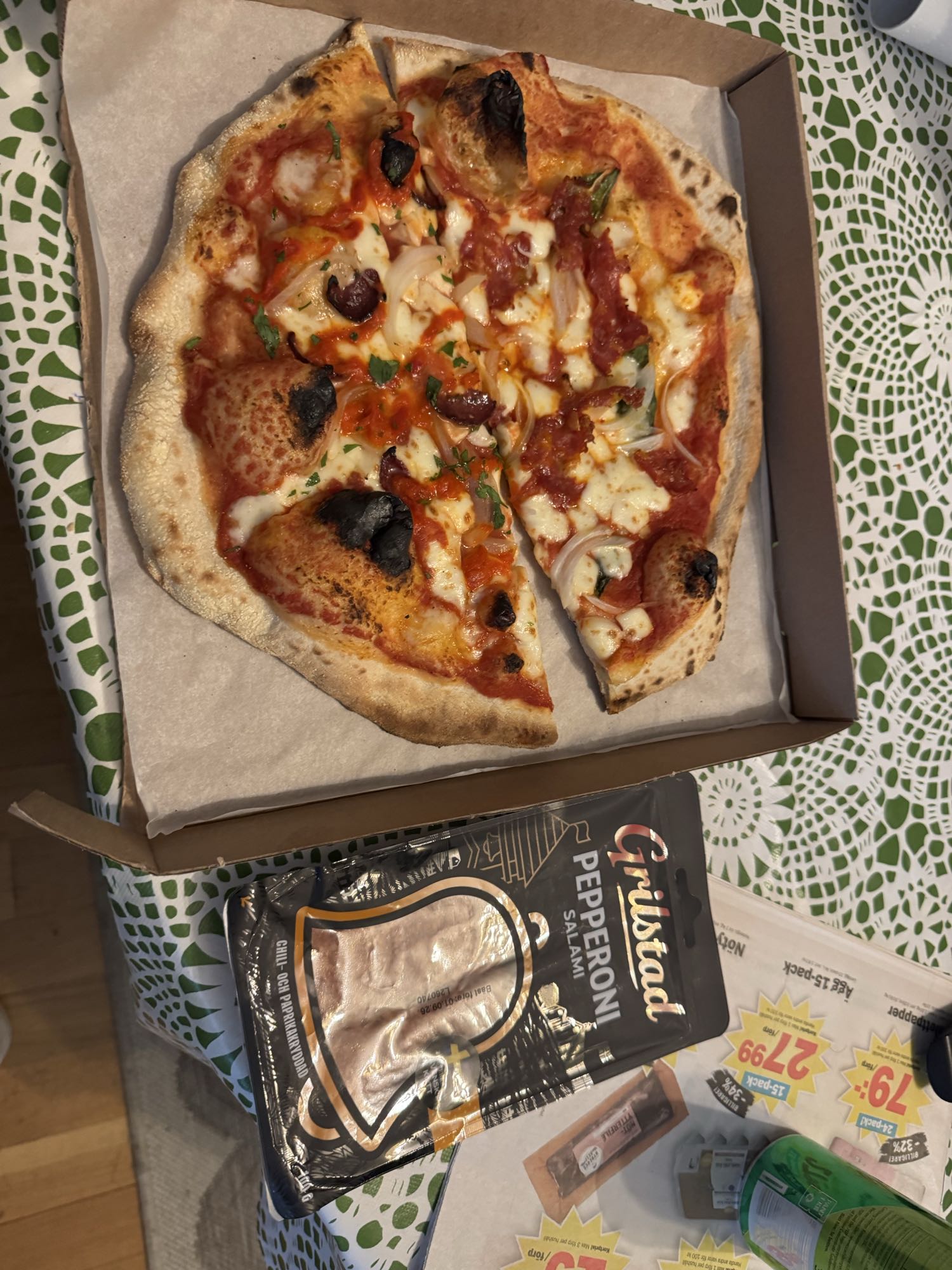 Pizza med salami