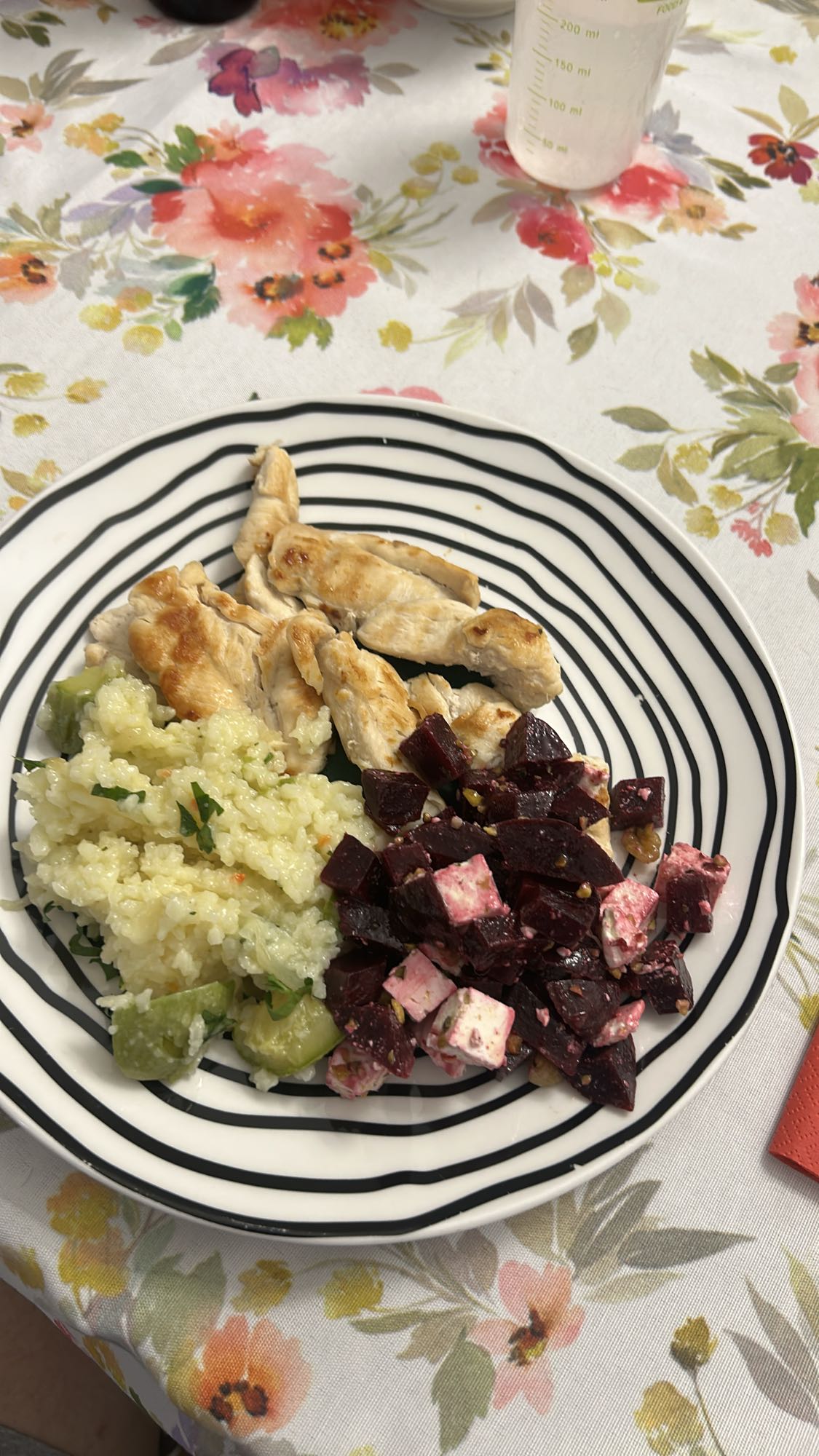 Pollo riso e barbabietola