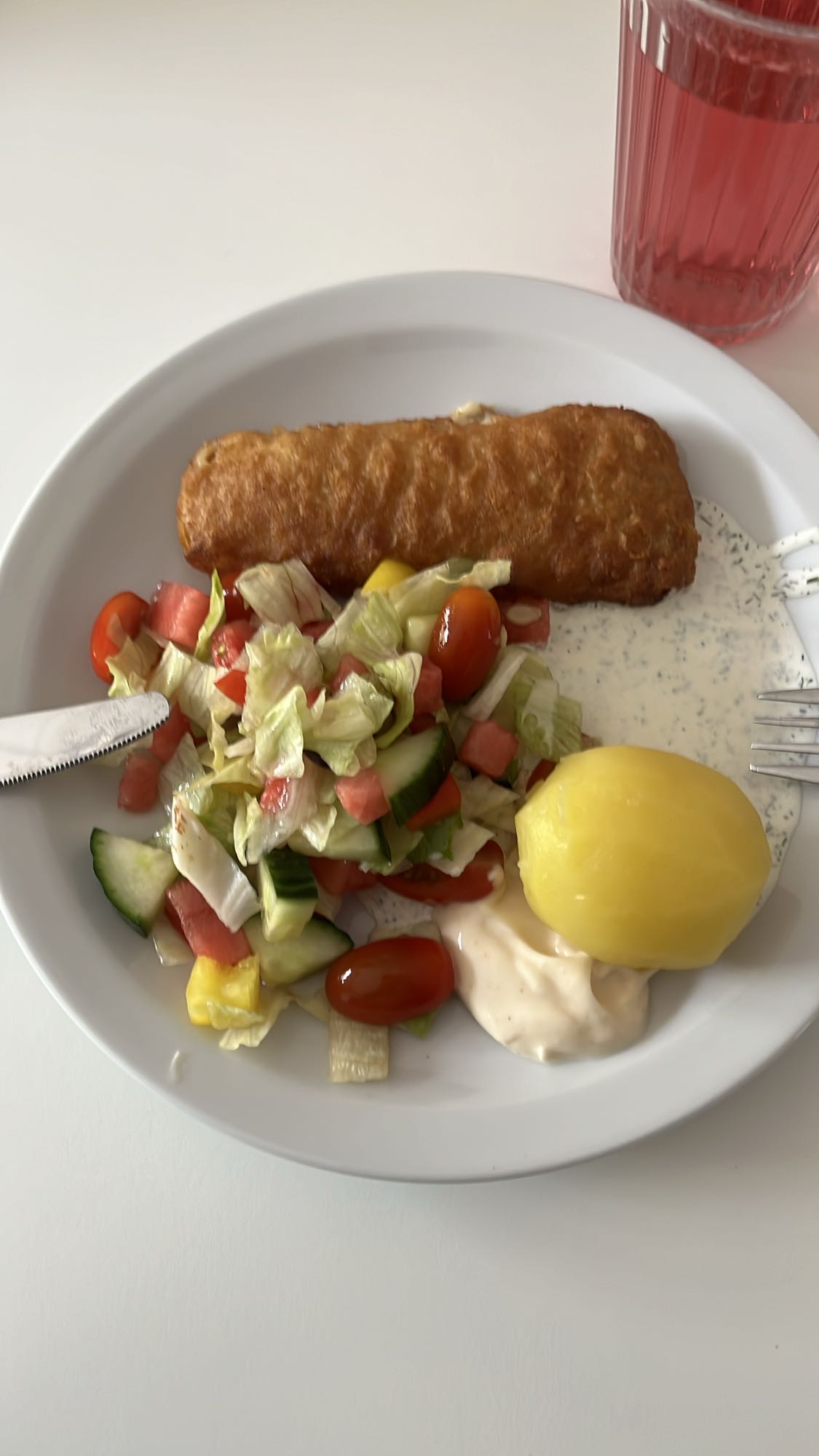 Panerad fisk med potatis