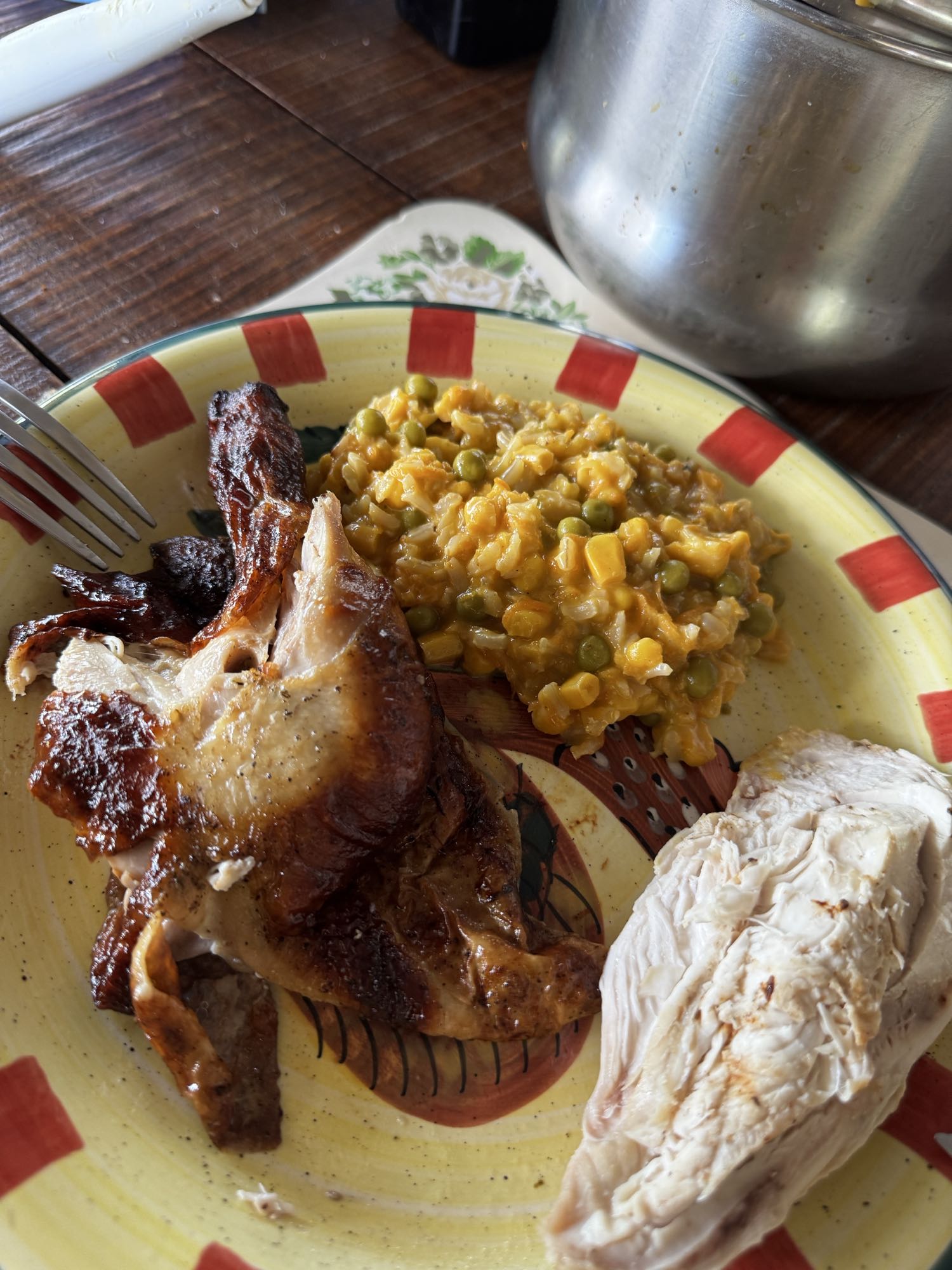 pollo asado con arroz